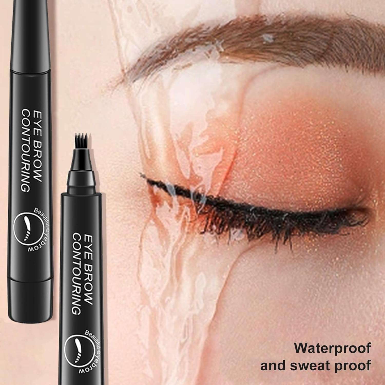 New Eyebrow Pen with a 4 Micro-Fork Tip Creates Flawless Natural Looking Brows, Based on Clear Eyebrow Microblading Pen Waterproof, Long-Lasting, Sweat (Black) 6