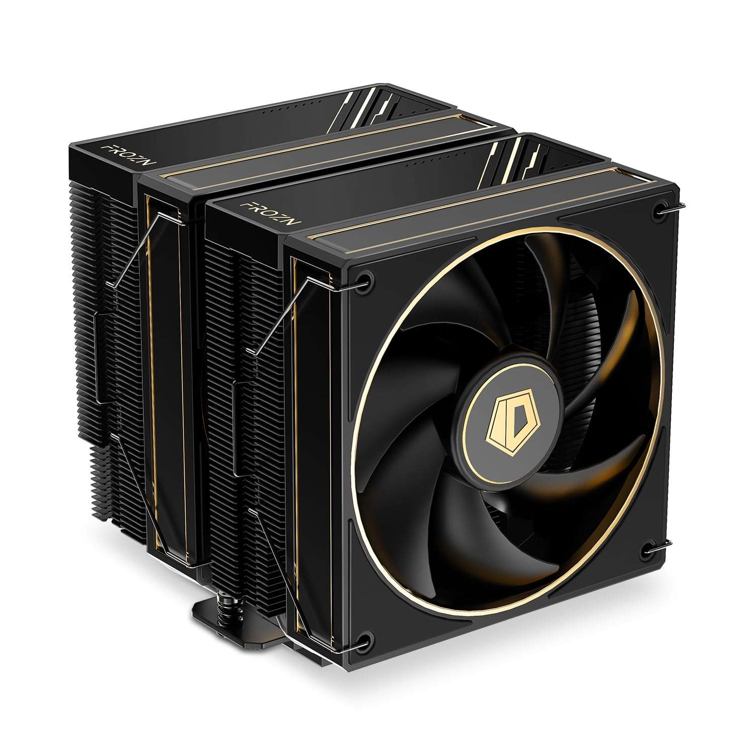ID-COOLING FROZN A620 GDL Limited Edition Dual-Tower Air CPU Cooler, 6 Heatpipes, Dual 120x120x27mm FDB Fans, Black CPU Cooler with Golden Lines Decorated, Support LGA1851/1700/1200/115X; AMD AM5/AM4 1