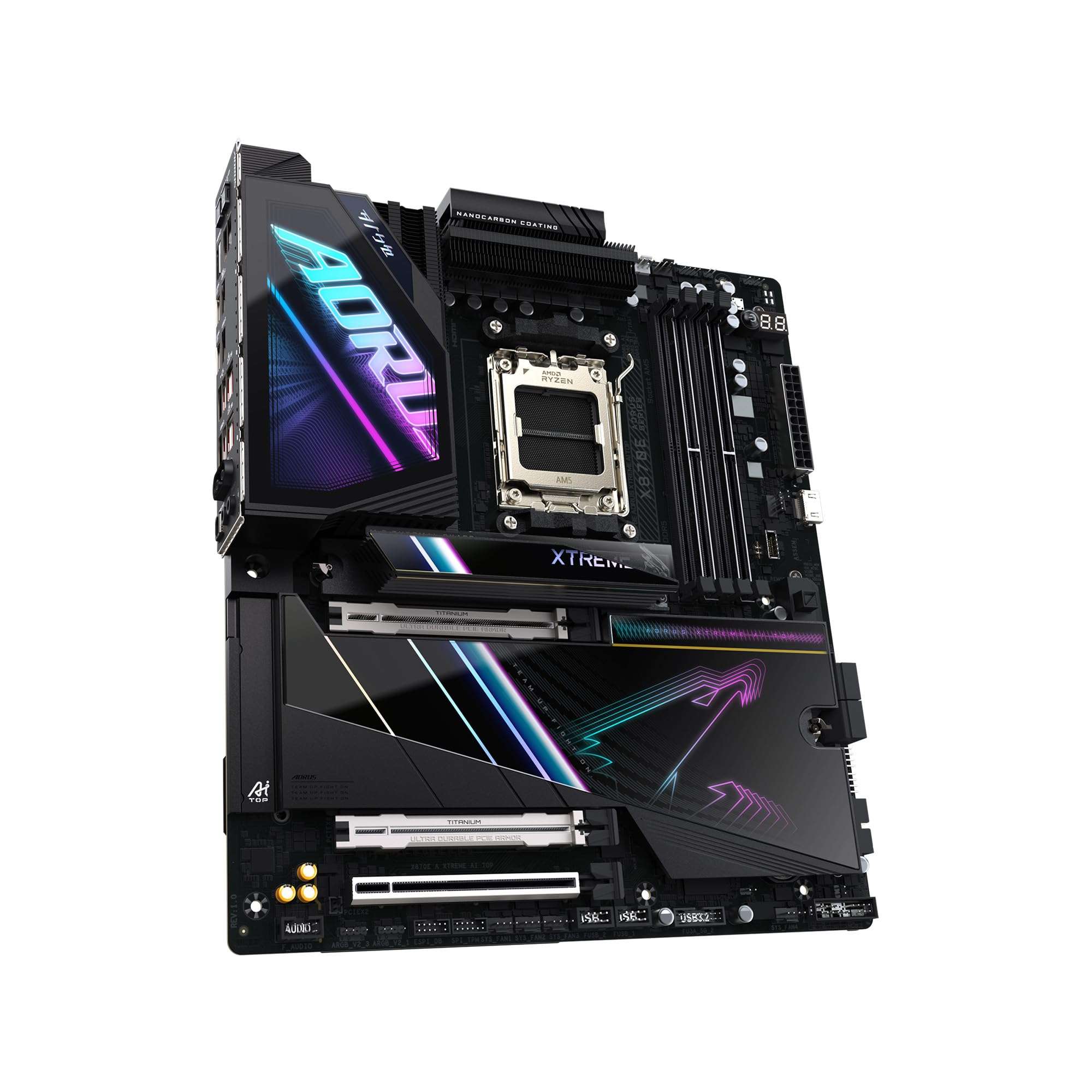 GIGABYTE X870E AORUS Xtreme AI TOP AMD AM5 LGA 1718 Motherboard, E-ATX, DDR5, 4X M.2, PCIe 5.0, USB4, WIFI7, 10GbE LAN, EZ-Latch, 5-Year Warranty 3