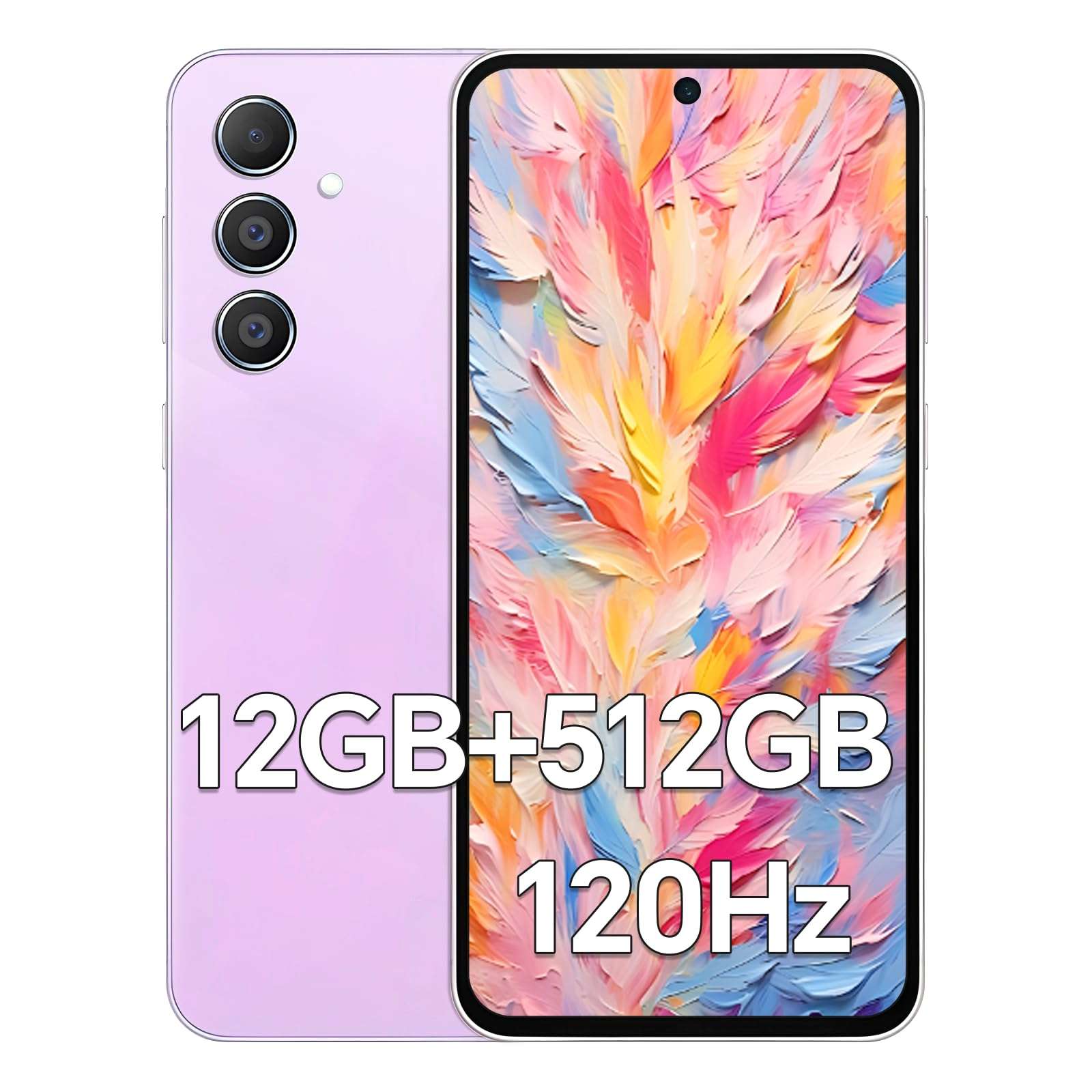 L55 Ultra Unlocked Phones with 5000mAh Battery,Android 14 Mobile Phone,Snapdragon 888 Smartphone Phone,12GB RAM+512GB ROM,48MP+108MP Camera, 3040 * 1440 HD 6.8'' Screen /5G/Dual SIM/GPS/WiFi,Pink 1