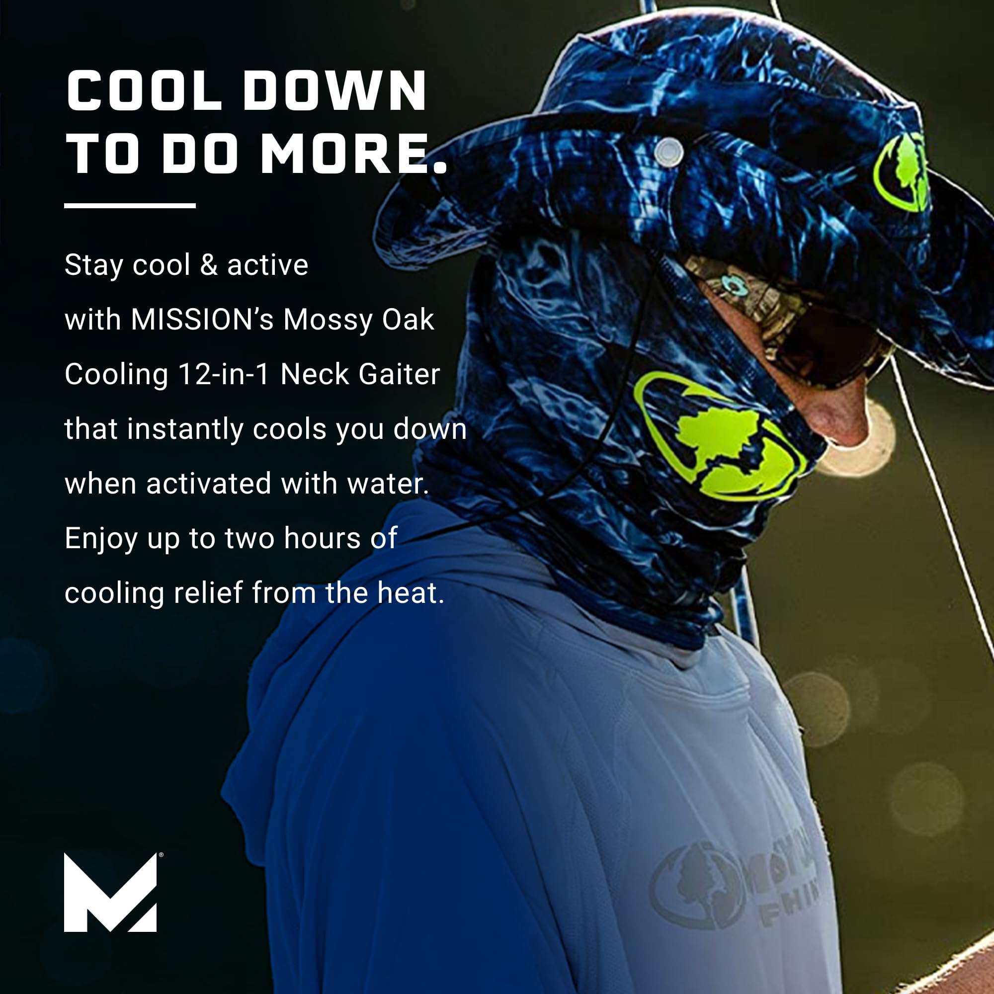 MISSION Mossy Oak Cooling 12-in-1 Neck Gaiter, Country DNA - Lightweight & Durable - Cools Up to 2 Hours - UPF 50 Sun Protection - Machine Washable 5
