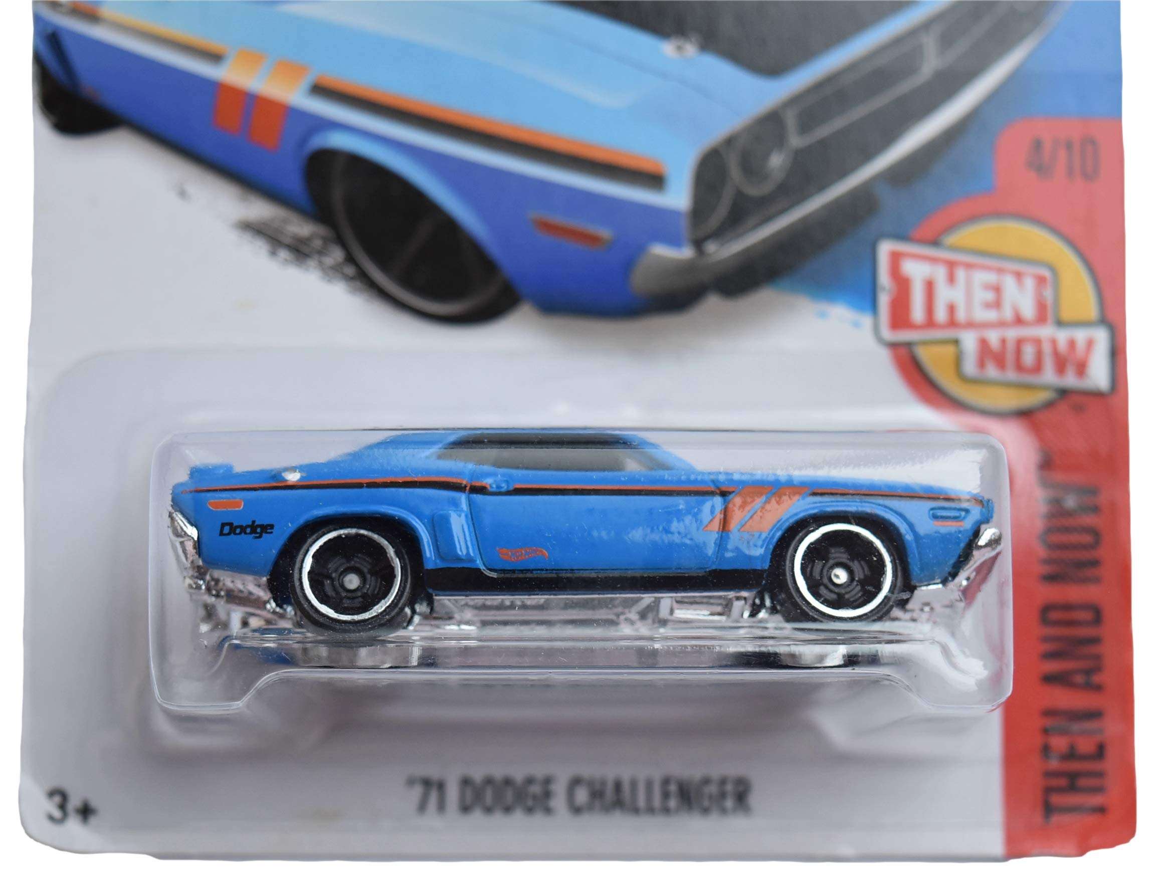 Hot Wheels 1:64 Scale '71 Dodge Challenger Car Model, Blue, 2 x 3 x 1 inches, 3+ Unisex Children 2