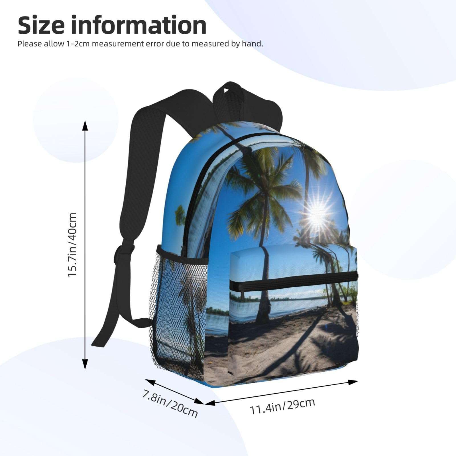ASSORT Beach Palm Tree Print Laptop Backpack Anti Water Bag For Men Women, Travel, College, Work, And Business 5