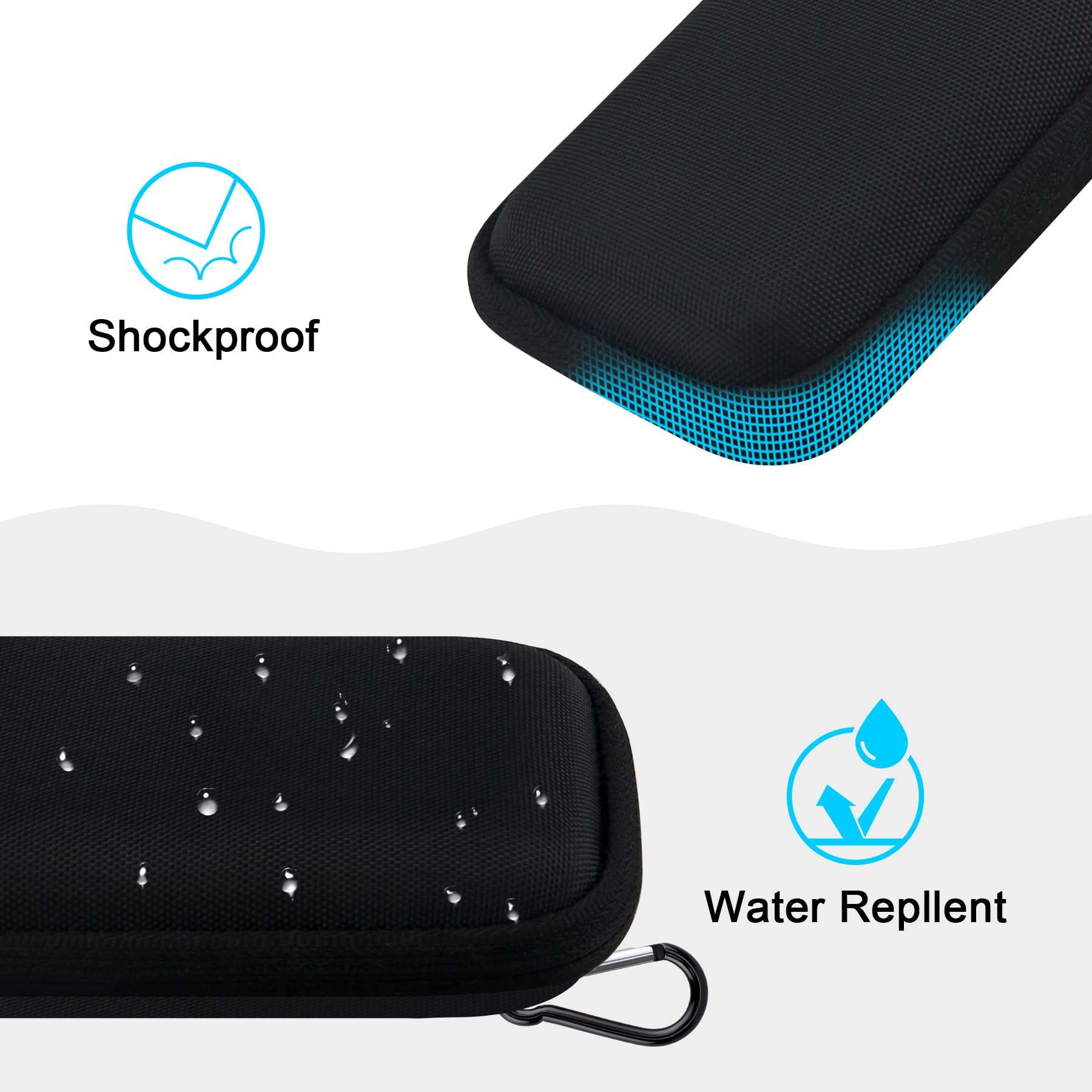 Lacdo Hard Carrying Case for SanDisk Extreme Pro/SanDisk Extreme Portable External SSD 500GB 1TB 2TB 4TB 8TB USB-C Solid State Drive EVA Shockproof Water Repellent Protective Storage Travel Bag, Black 5