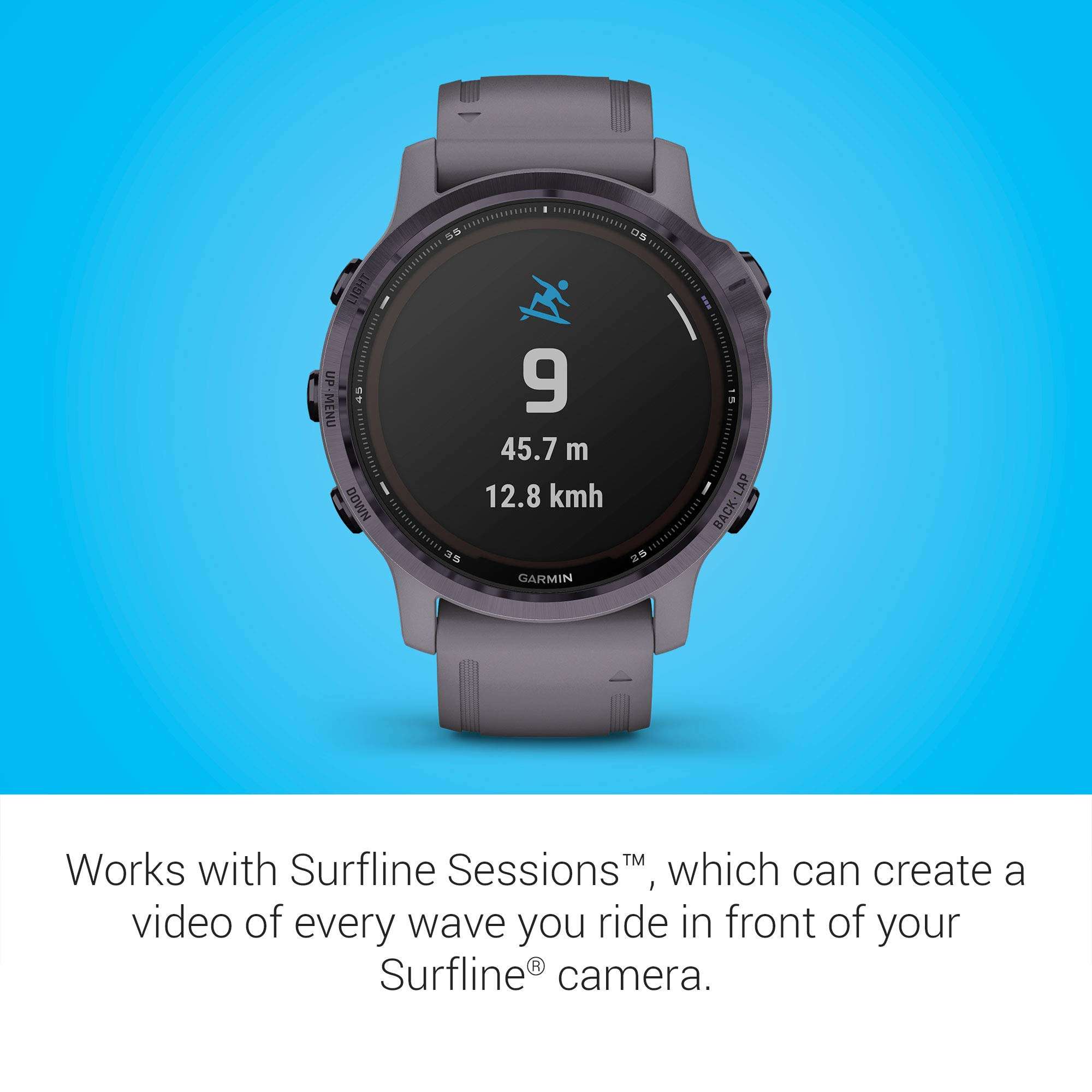 Garmin Fenix 6s Pro Solar, Smaller-Sized Multisport GPS Watch with Solar Charging Capabilities, Advanced Training Features and Data, Amethyst Steel 6