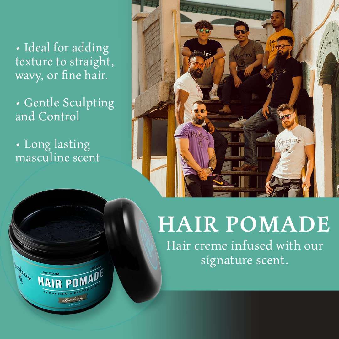 Maestro's Classic Hair Pomade – Mark of a Man Blend | Medium Hold, Natural Shine | Water-Based Pomade for Men | Classic Grooming for All Hair Types & Styles, 4 oz 5