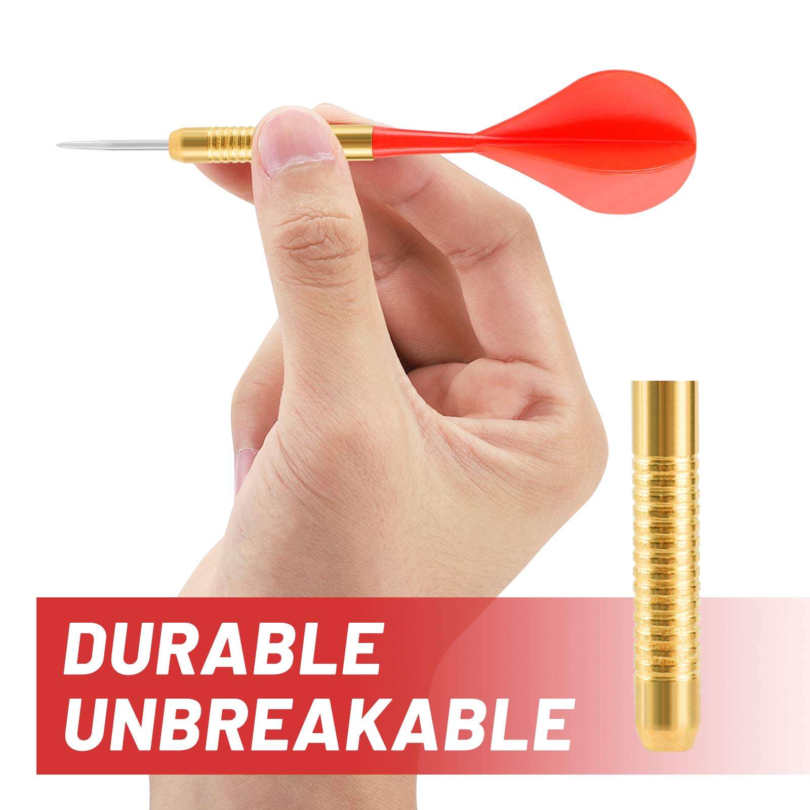 Accmor 12pcs Steel Tip Darts, Bar Dart, Darts Metal Tip Set, Metal Darts for Dartboard 4