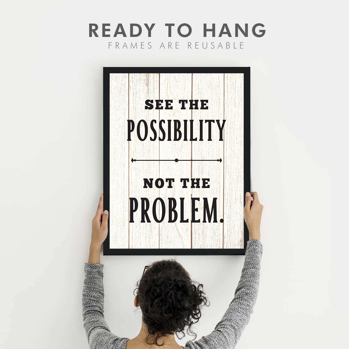 Chaka Chaundh Acrylic-Office Quotes Frames-Motivational Quotes Wall Frames For Office-Positive Business Quotes Wall Frame-Office Quotes Poster-(14 X 11 Inches) (White Wood Vintage-Color-3) 4