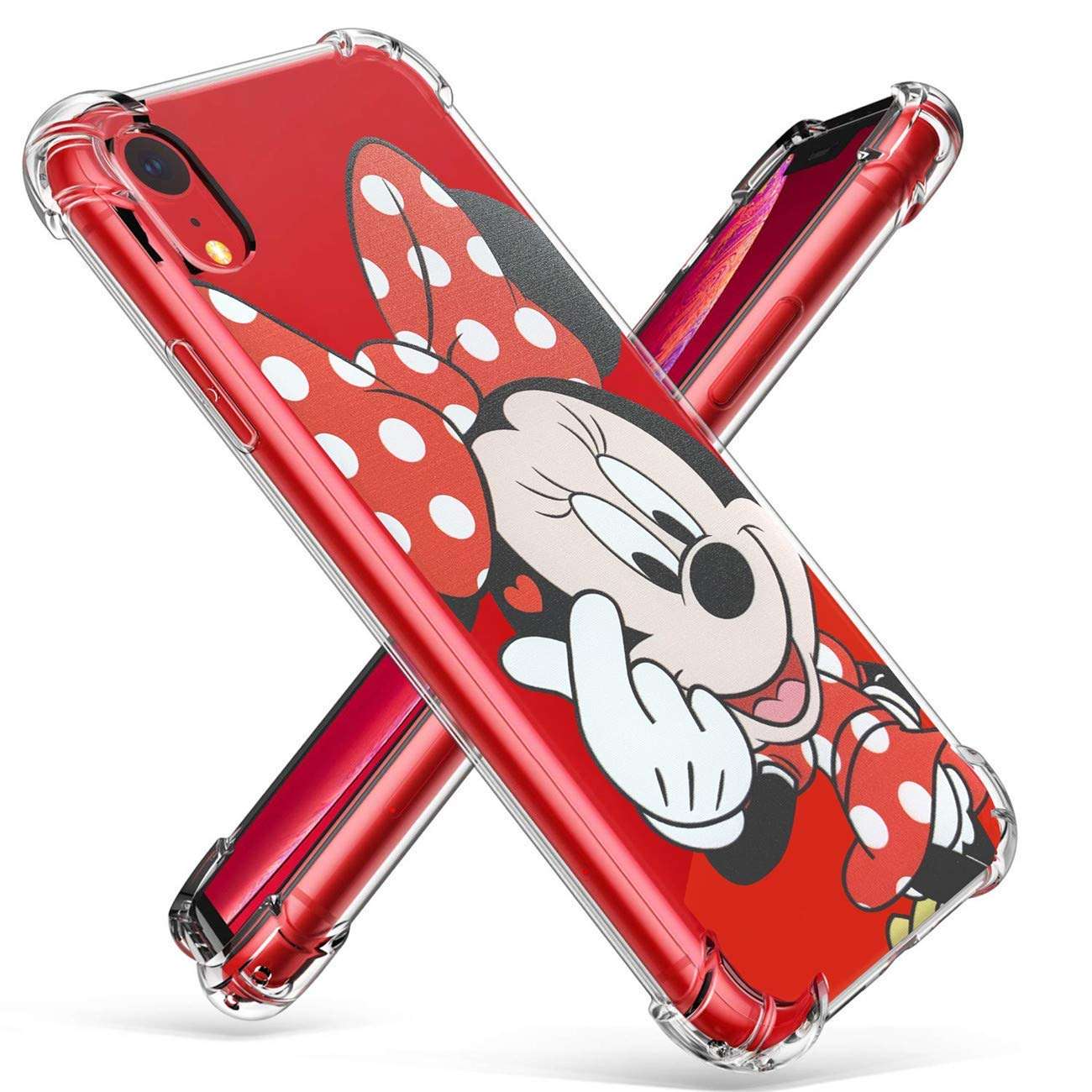 Logee TPU Mouse Cute Cartoon Clear Case for iPhone XR 6.1”,Fun Kawaii Animal Soft Protective Shockproof Cover,Ultra-Thin Chic Unique Funny Character Cases for Kids Teens Girls Boys (iPhoneXR)