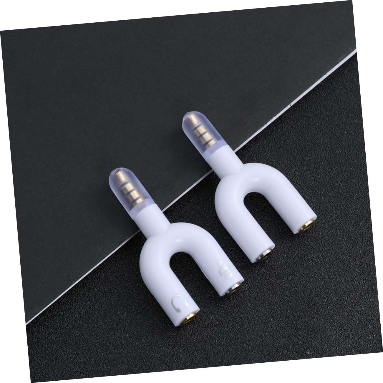 Lurrose Female to Male Audio Adapter Headset and Microphone Converter for Laptops and Mobile Devices for Traveling White 6