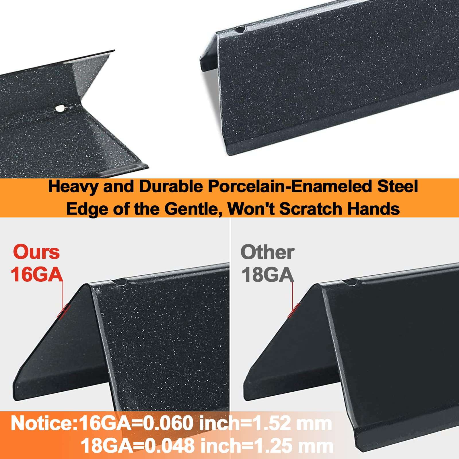 Hisencn 7636 Flavorizer Bars for Weber Spirit 300 Series E310 E320 E330 S310 S320 S330, 15.3 Inches Porcelain Enameled Flavor Bars Heat Plate for Weber 46410674 46510001 5