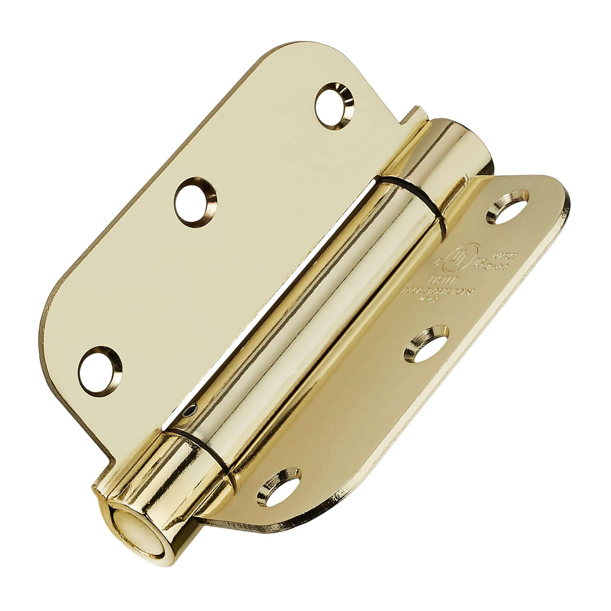 Cauldham (2 Pack) Heavy-Duty 3-1/2" Self-Closing Spring Door Hinge with 5/8" Radius Corners, UL Listed - Brass 5