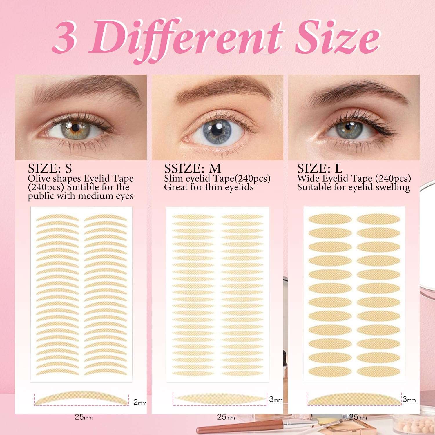 720PCS Eyelid Lifter Strips，Eyelid Tape For Hooded Eyes Invisible,Instantly lifts loose SkinAround The Eyes Without Surgery,Perfect For lneven lono-Eyelids，With Fork Rods And Tweezers 6