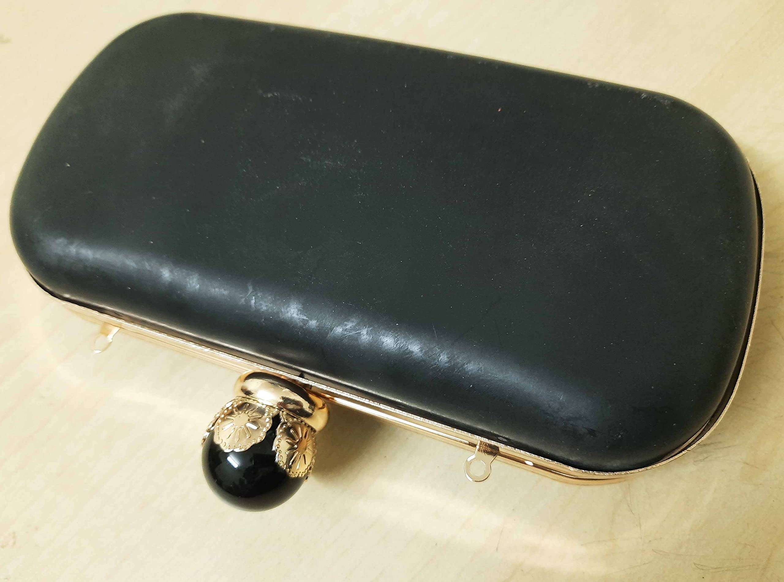 Tia Fiber Clutch/Purse Box Skeleton with Golden Outer Frame (Golden Rectangle Premium Frame-7x4in, 1Pc) 6