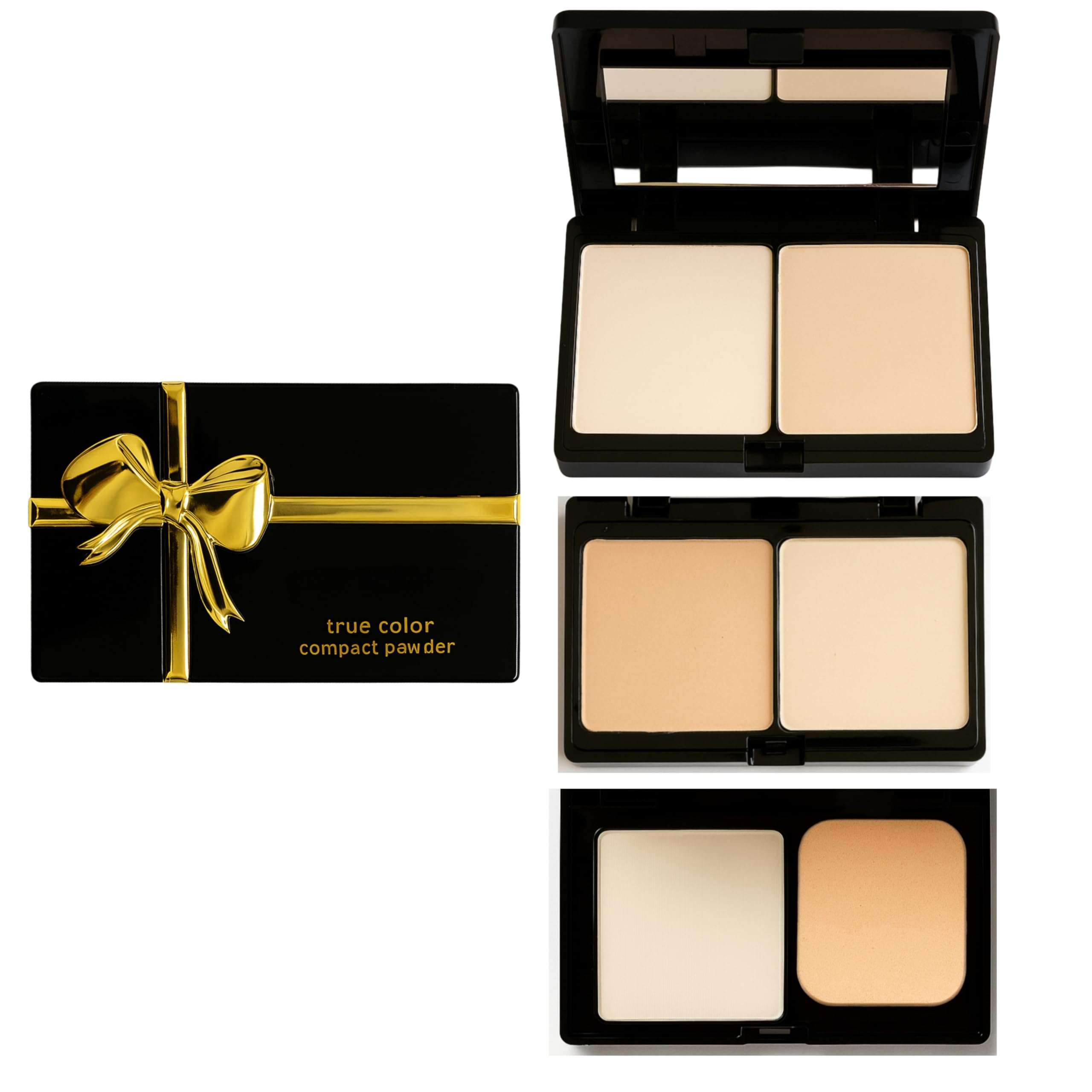 Bajajbeautyshop 5-in-1 Compact Powder Palette with Sponge Applicator | 3 Layer Concealer, Contour & Face Powder Combo | Lightweight, Soft Matte Formula for All Skin Types & Indian Skin Tones
