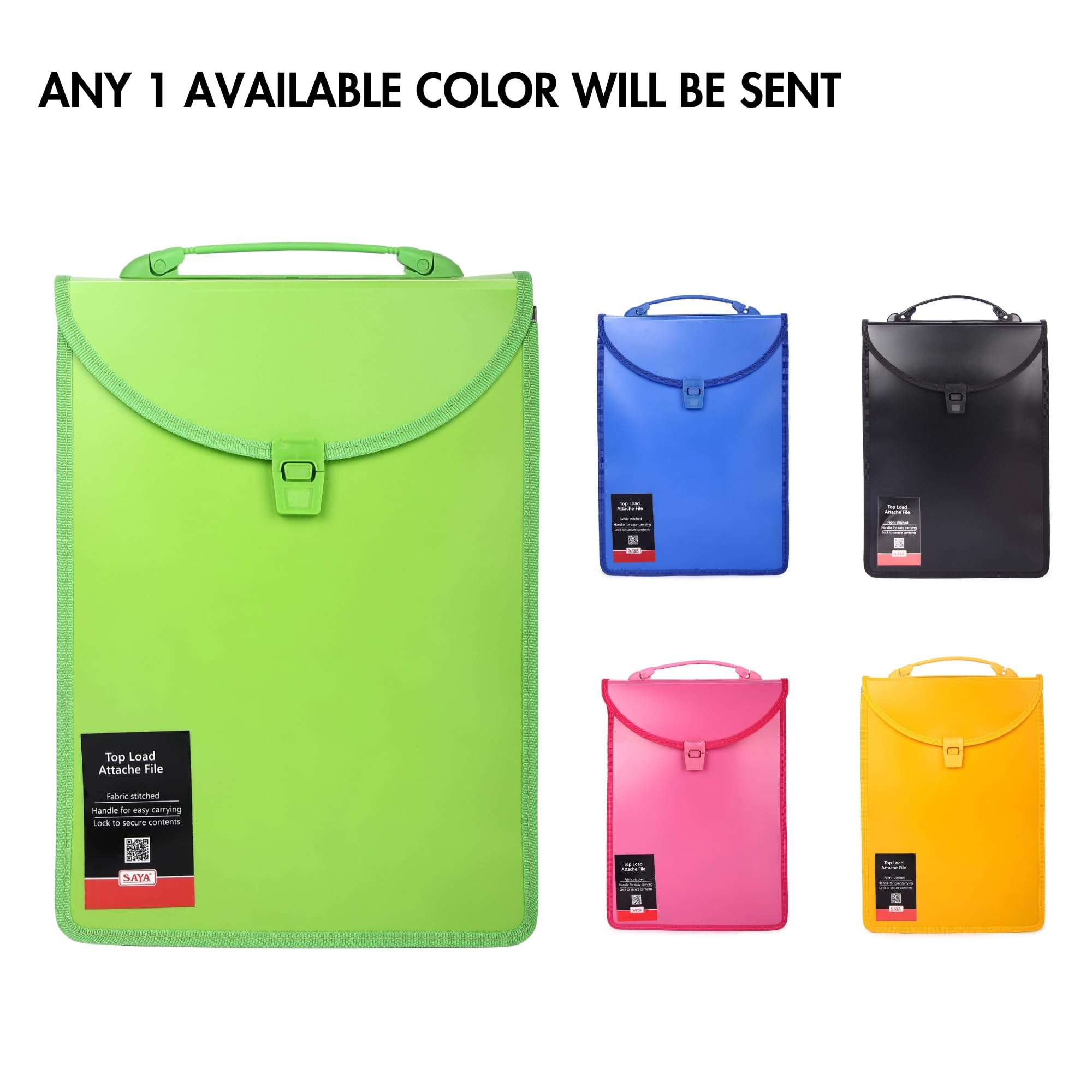 Saya Top Load Attache File with Handle & Lock Waterproof Document Organizer A4 Size Holds Up to 150 Sheets Ideal for Office School Use Secure Storage Travel Case Durable and Stylish Design 4