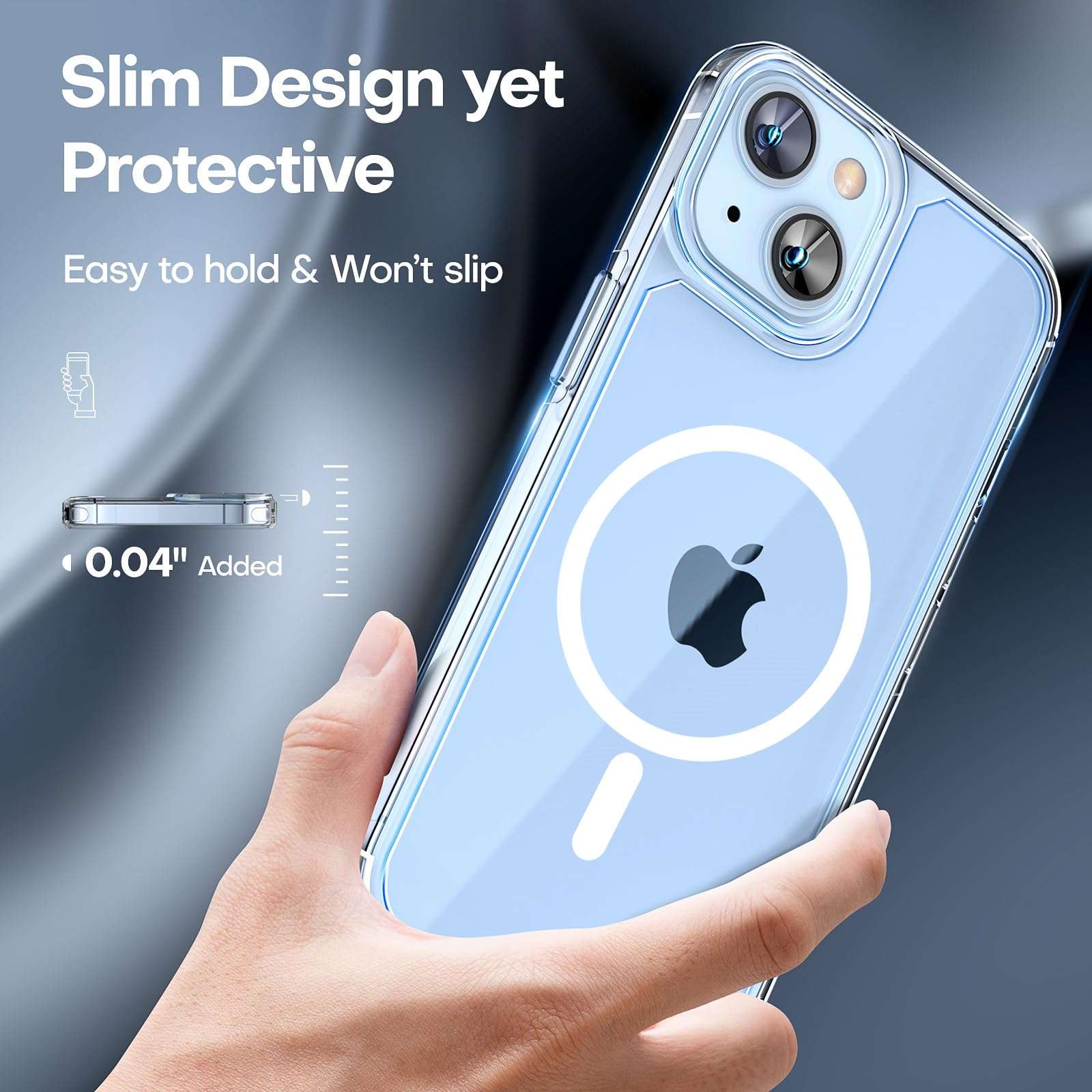 TAURI 3 in 1 Magnetic for iPhone 14 Case Clear, [Compatible with MagSafe] with 2X Screen Protectors, Military-Grade Drop Protection Shockproof Slim 14 Cover 6.1 Inch 5