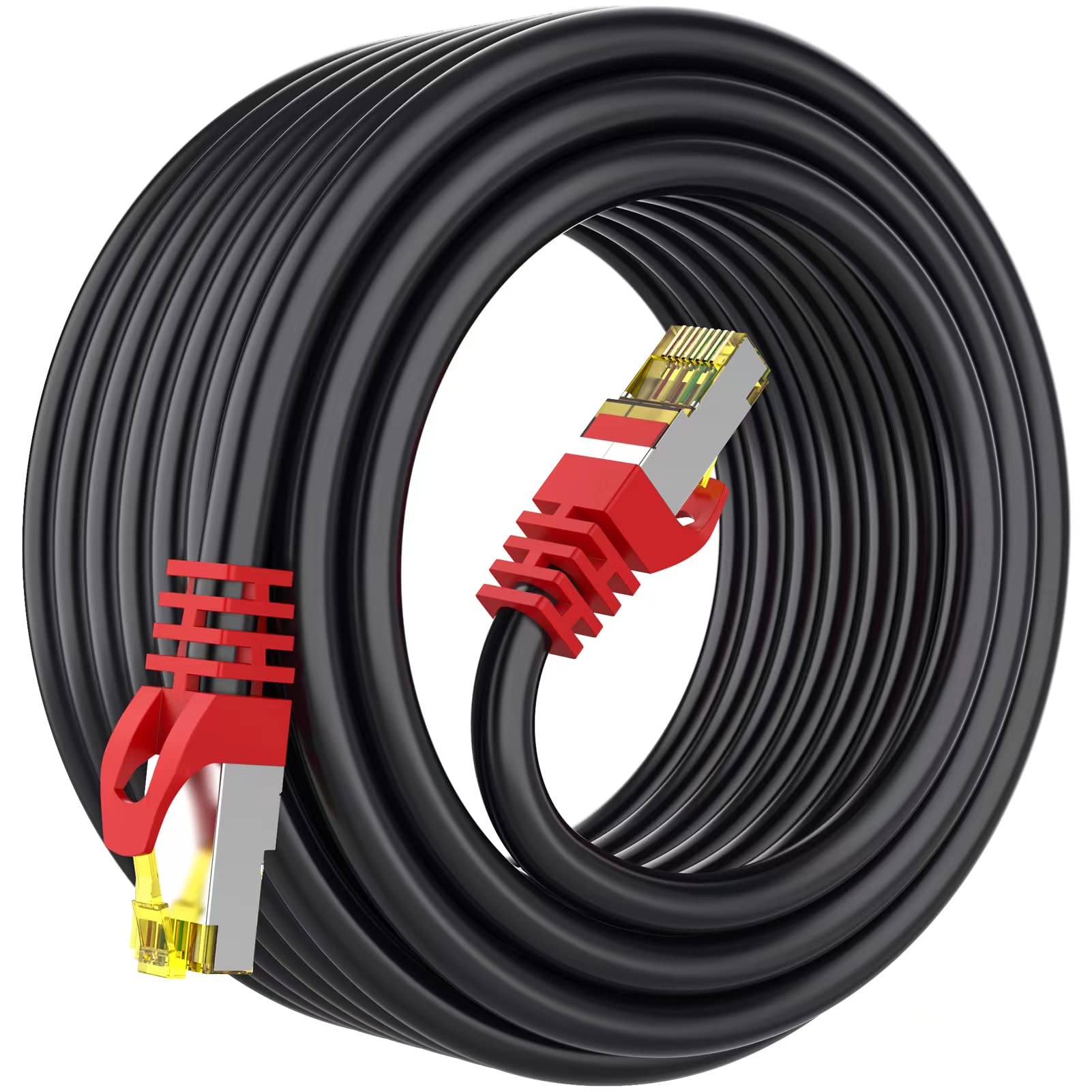 Boahcken Cat 8 Ethernet Cable 25 ft,1.5ft 6ft 10ft 20ft 25ft 30ft 75ft 100ft 150ft 200ft Heavy Duty High Speed Network Internet Cable,26AWG 40Gbps 2000Mhz,S/FTP Indoor&Outdoor Shielded LAN Cable