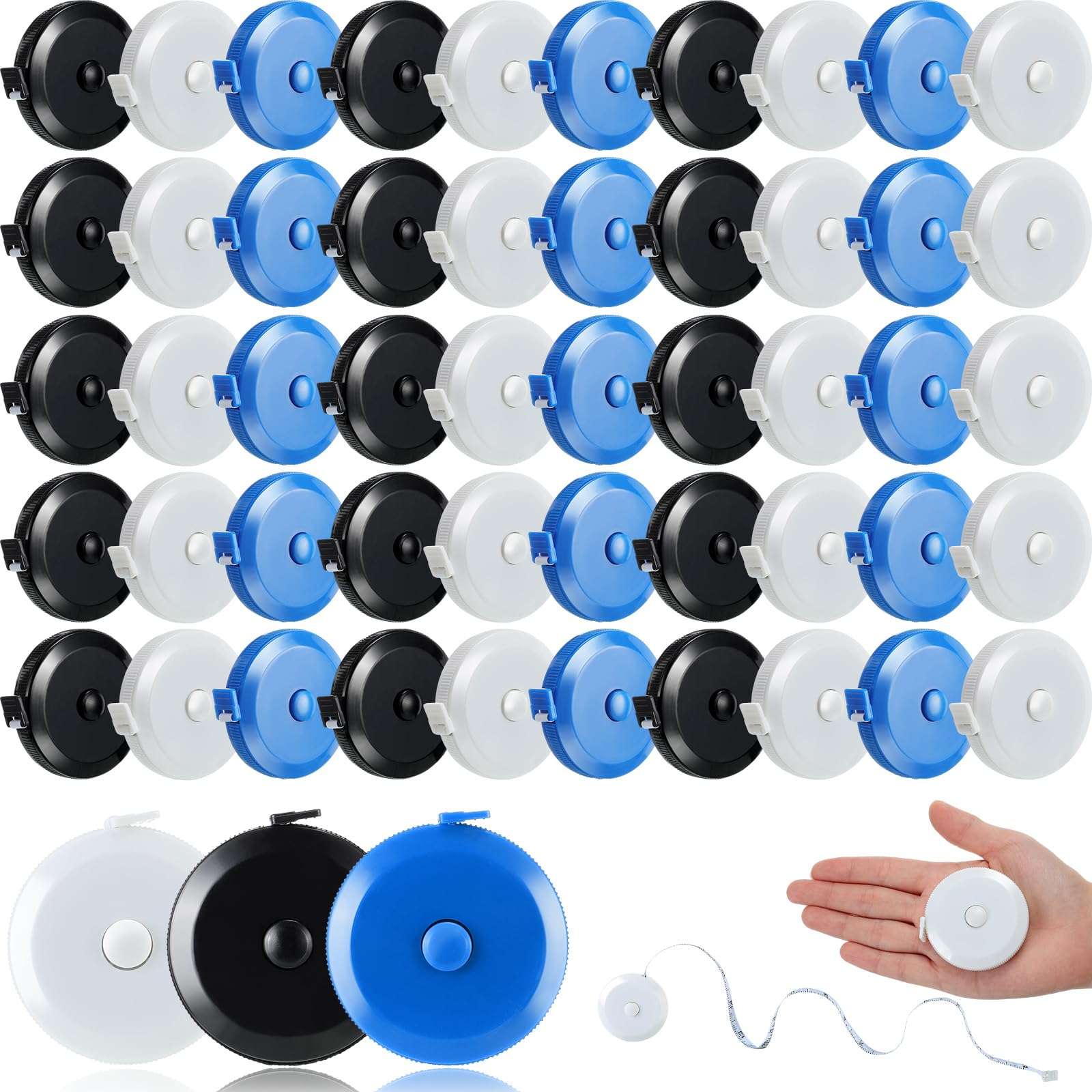 Kigeli 100 Pcs Tape Measure 60 Inch Retractable Measuring Tape Soft Small Measurement Tape Mini Sewing Fabric Tape Measurer Flexible Pocket Cloth Fabric Measurement Digital Tape for Body 1