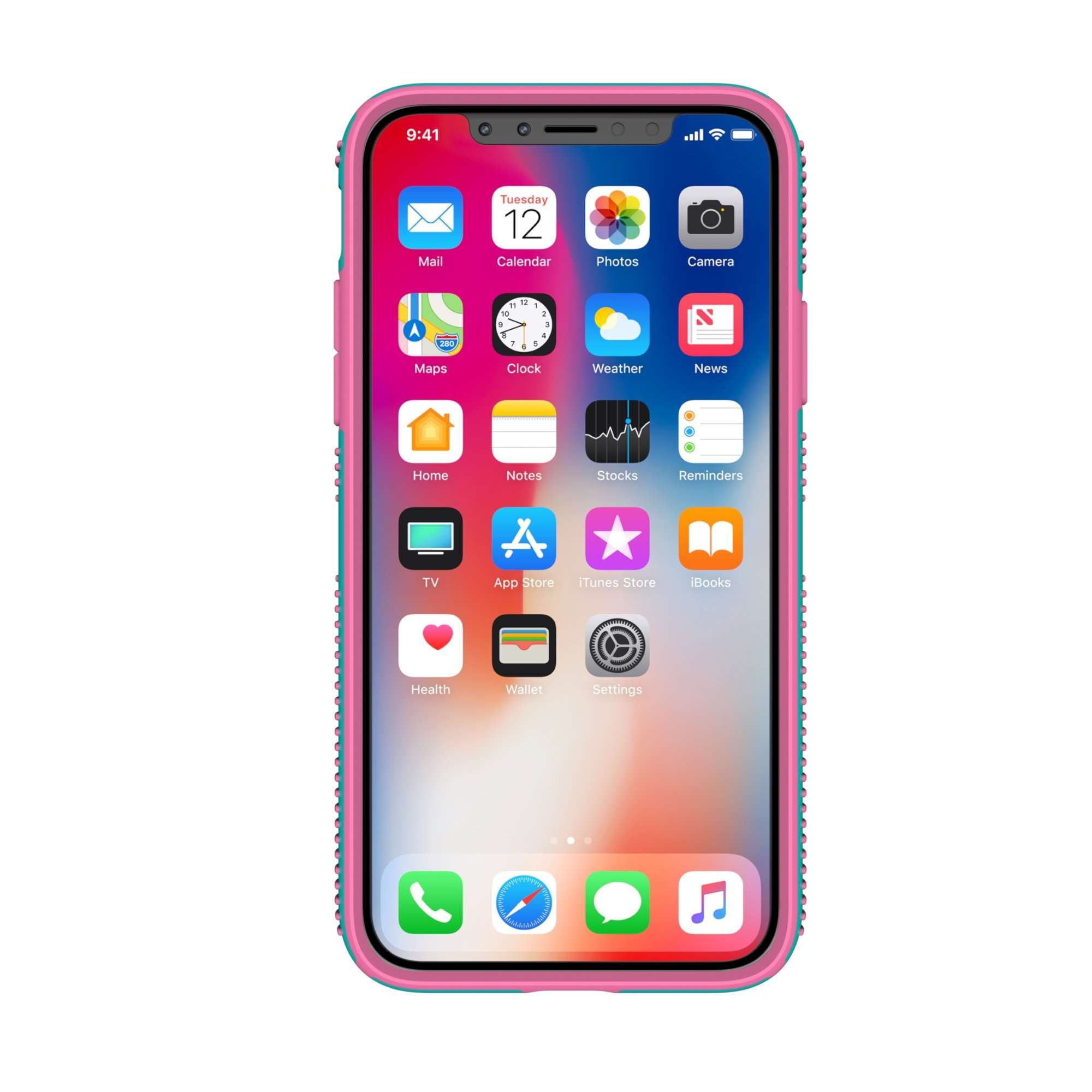 Speck Products CandyShell Grip Cell Phone Case for iPhone XS/iPhone X - Caribbean Blue/Bubblegum Pink 4