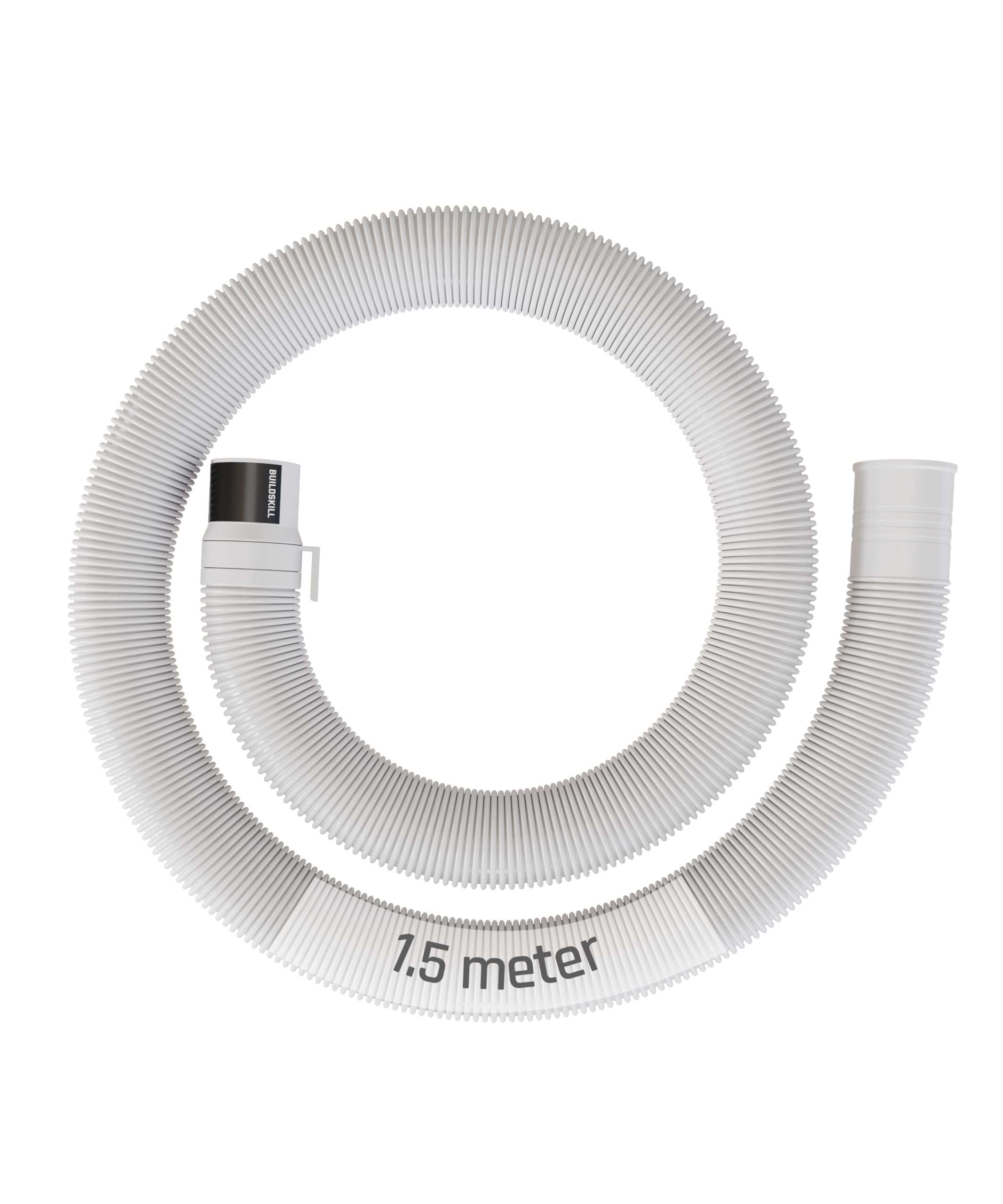 BUILDSKILL Semi-Automatic Washing Machine Drain Pipe 1.5 Meters | In-Built Anti-Slip Hook | Leakproof Solid Built | Flexible Design | 5-8Kg Washing Machine Pipe Outlet Drain (Pack of 1- White) 1