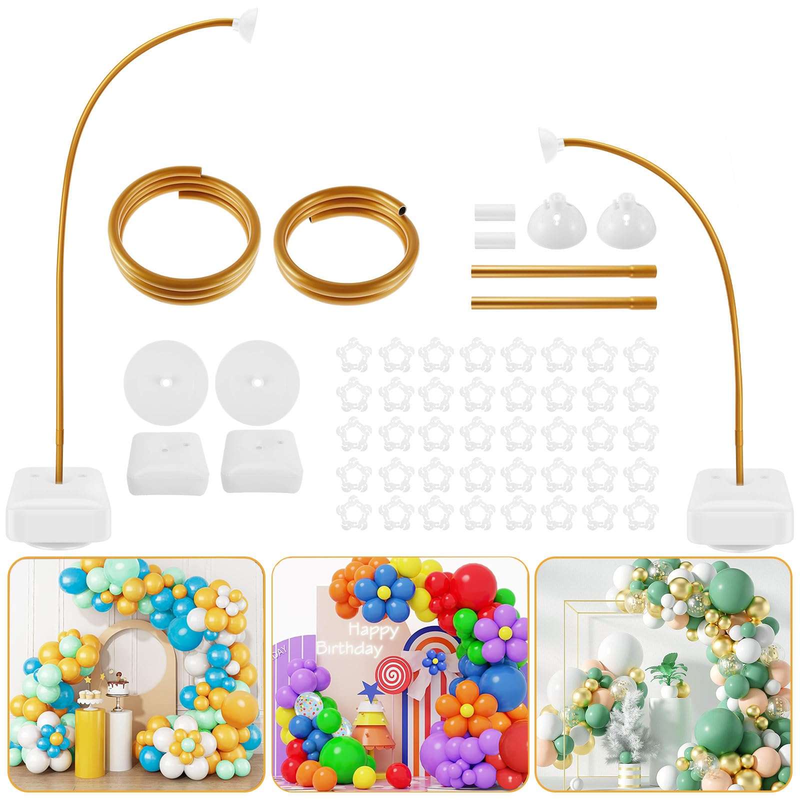 Reusable Balloon Arch Kit, Free Bending Shape 8.2ft & 5ft Adjustable Half Balloon Arch Stand with Base, Balloon Hoop Frame, Balloon Arch Frame for Wedding Baby Shower Birthday Party Decoration 1