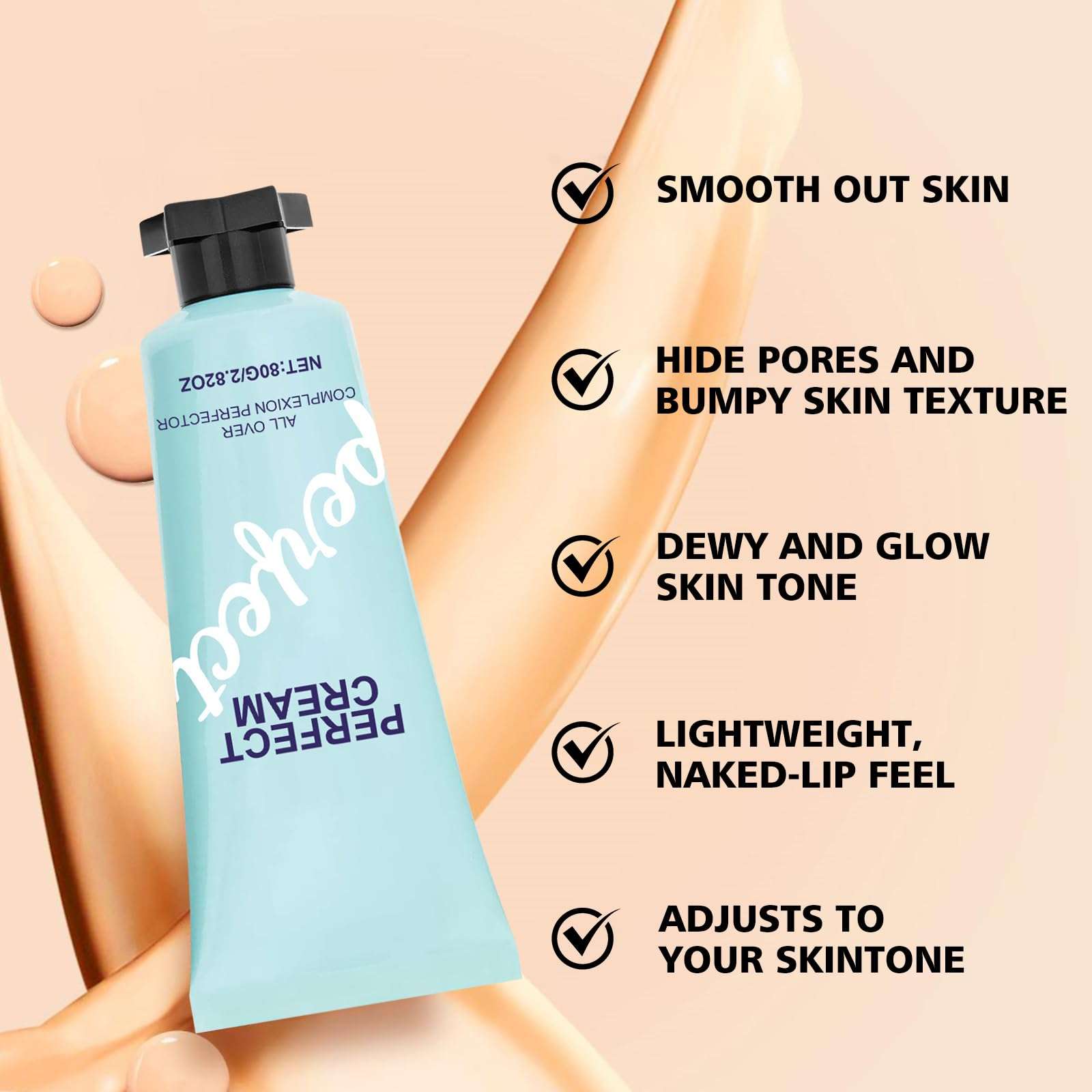 Supreme Creme All-Over Complexion Perfector - Long Lasting Supreme Cream Body Perfector - Waterproof Transfer-Resistant Skin Tint CC Cream Foundation (Natural Color, 2.82 Ounce (Pack of 1)) 3