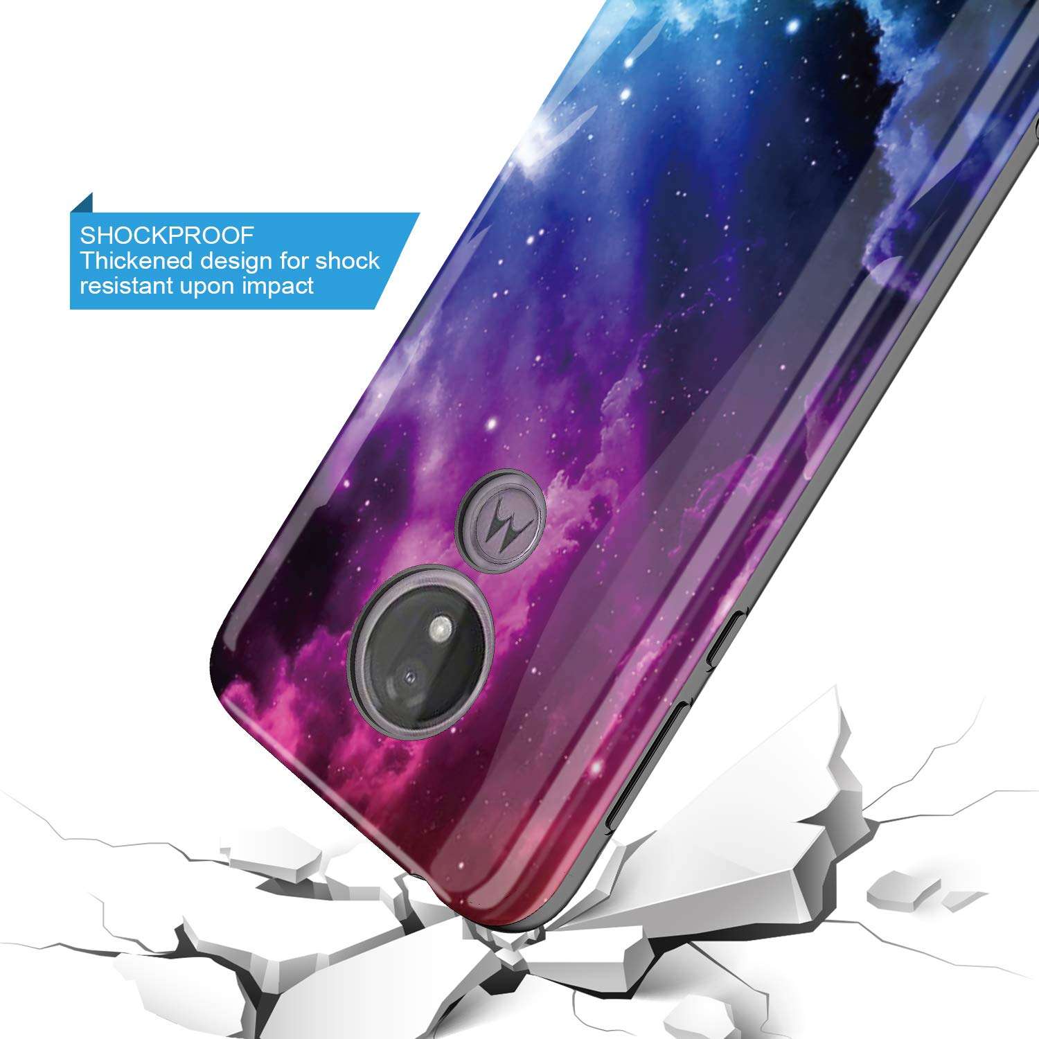 GORGCASE Case Design for Moto G7 Play, T-Mobile Revvlry, Moto G7 Optimo (XT1952DL), Slim Anti-Scratch Shock-Proof Cute Sparkle Bling Teen Girls Women Protective Cover Marble Black RED 4