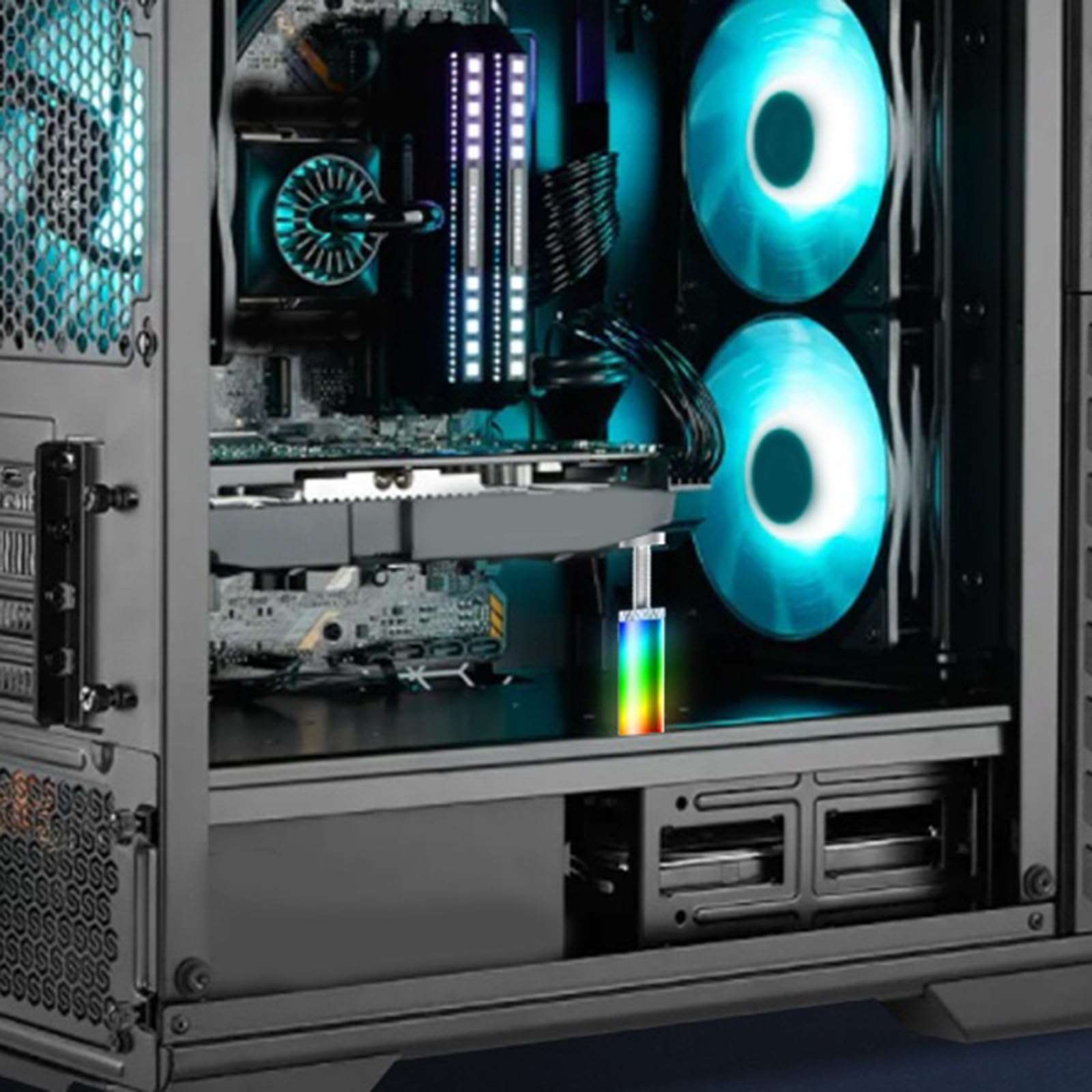 jiingekk Graphics Card GPU Adjust Graphics Card Not Slip Stand With ARGB For Computer Components Adjust Height 5