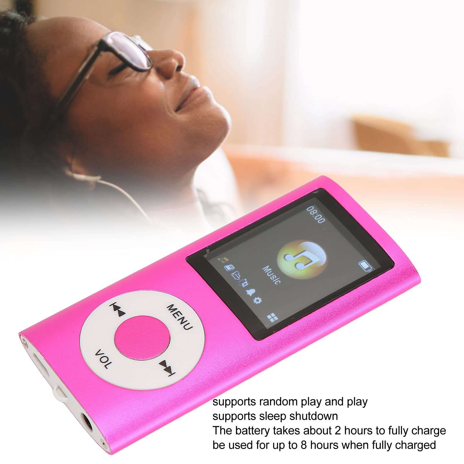 MP3 Player with Lossless Sound, Memory Card Support, Easy to Use, Long Battery Life, Aluminum Alloy, for Students Running Walking 5
