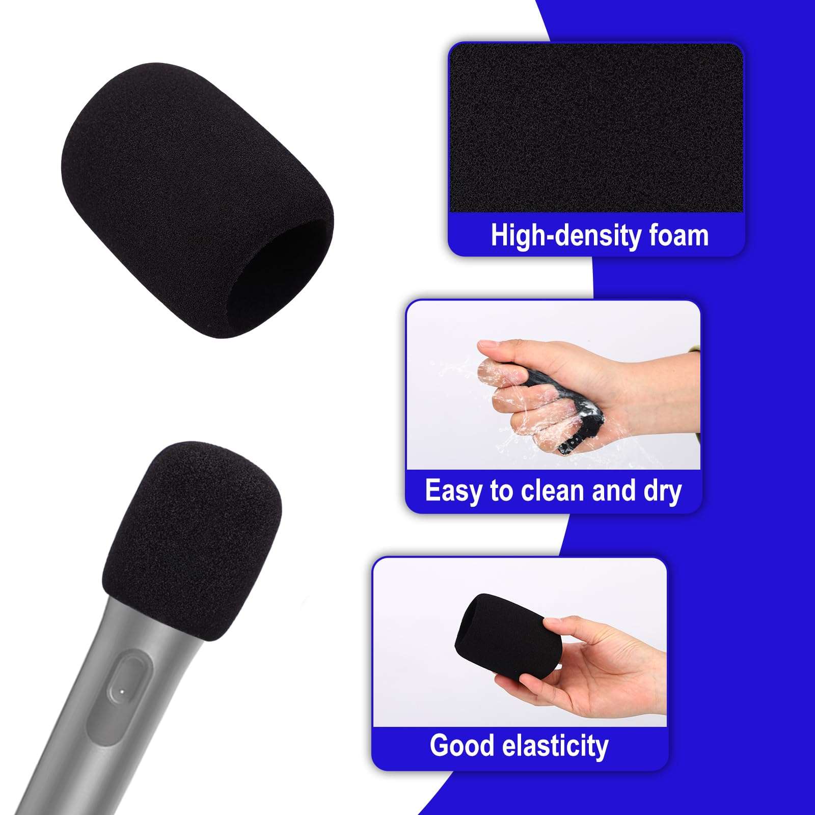 4pcs Foam Microphone Covers for JBL PartyBox 100 Wireless Mic, Noise Reduction Sponge Windscreens Compatible with JBL Wireless Microphone System, Disposable Protector Replacement Accessories 5
