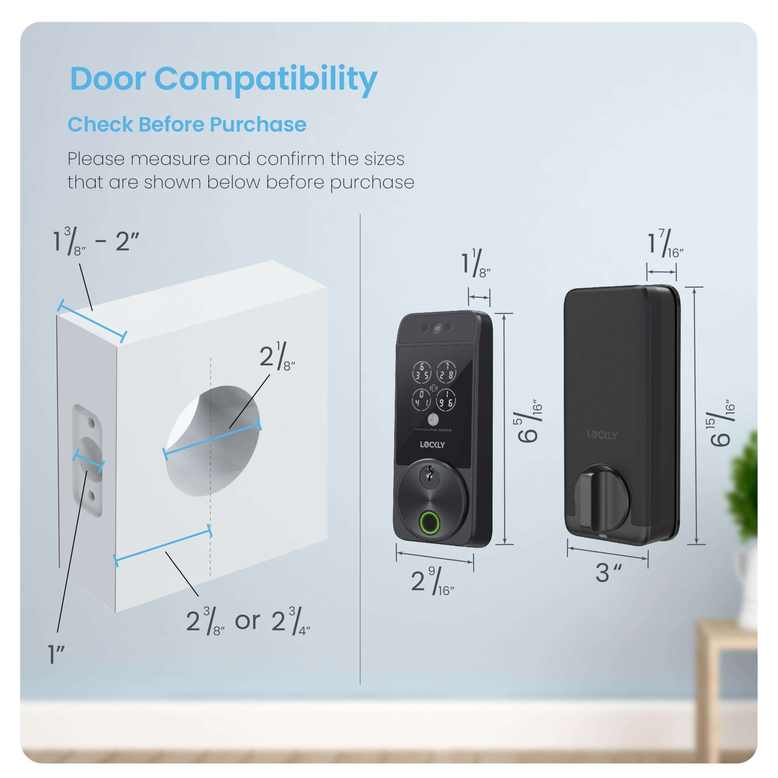 Lockly Visage Zeno Series Smart Lock, Facial Recognition & Fingerprint Keyless Entry Door Lock, Built-in Wi-Fi Deadbolt with Apple Home Key, PIN Genie Keypad, App Remote Control (Matte Black) 4