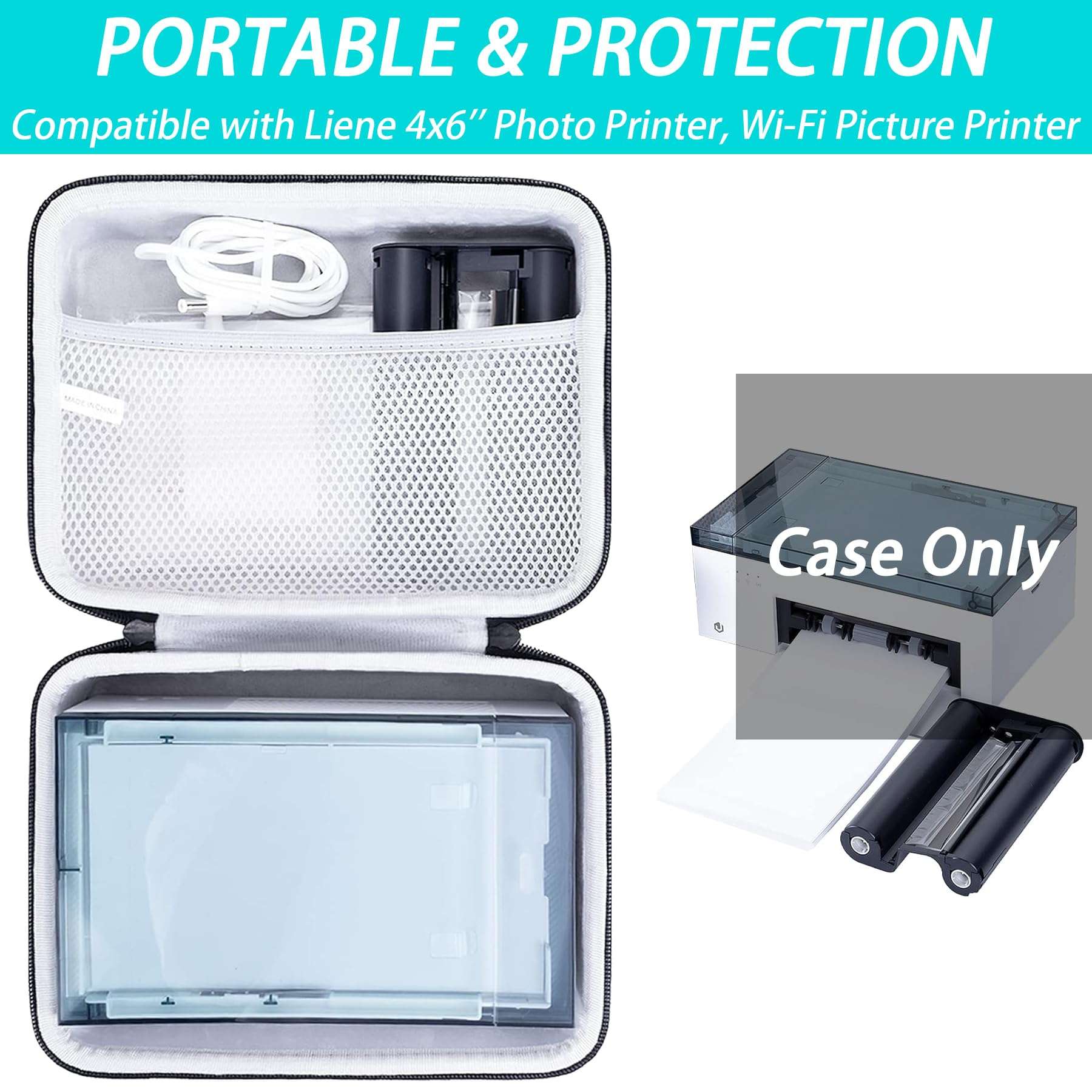 khanka Hard Storage Case Compatible with Liene 4x6'' Photo Printer, Wi-Fi Picture Printer, Instant Photo Printer for Smartphone, Case Only 2