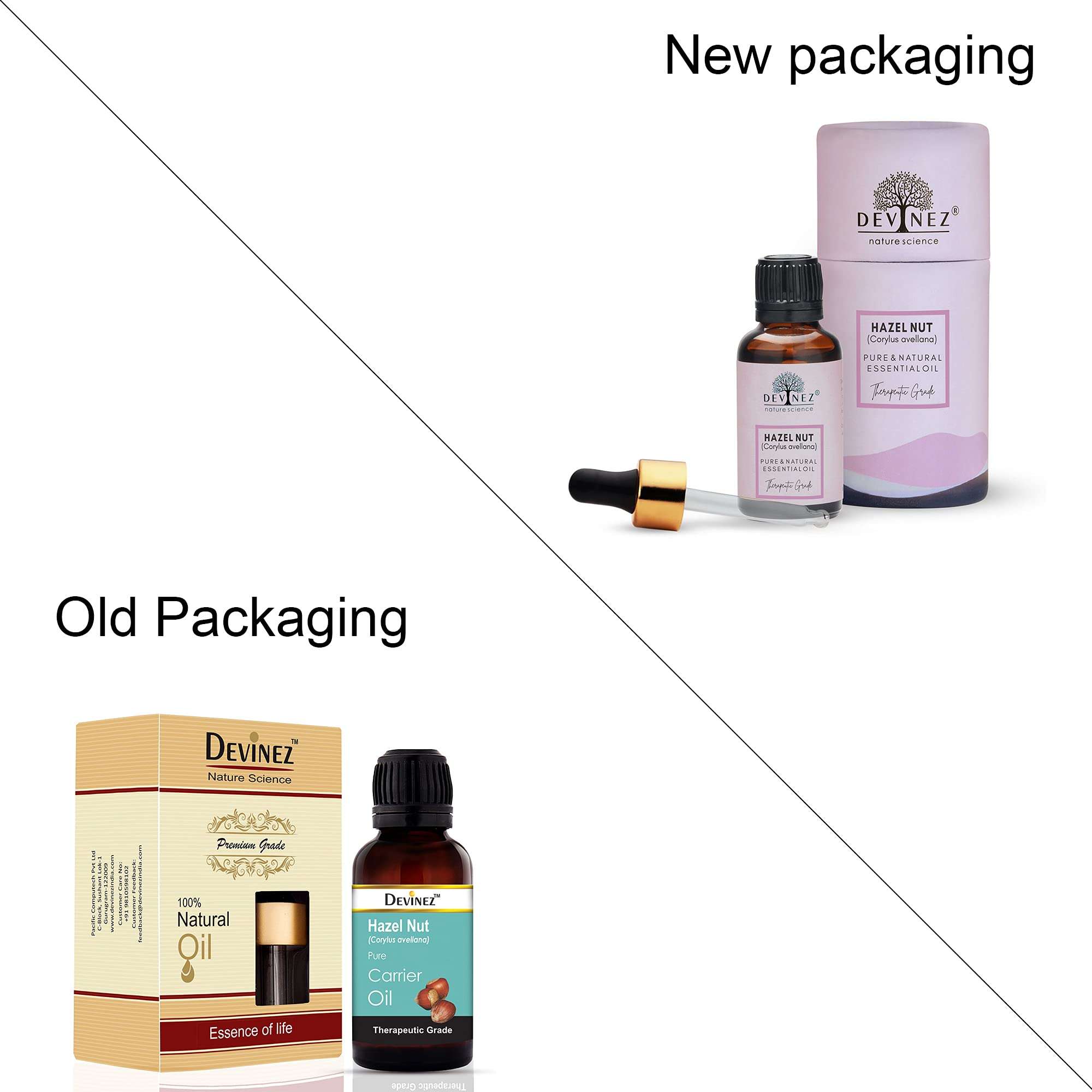 Devinez Hazel Nut Cold-Pressed Oil, 15ml 100% Pure, Natural & Undiluted for Anti-Ageing, Healthy & Fresh Skin, Acne care, Strengthens Hair, Dry And Damaged Hair 3