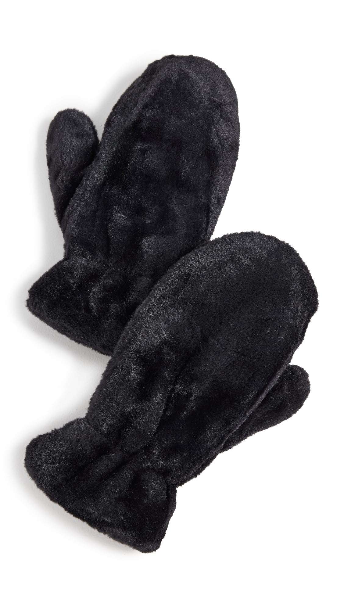 Hat Attack Women's Faux Fur Mittens, Black, One Size 1