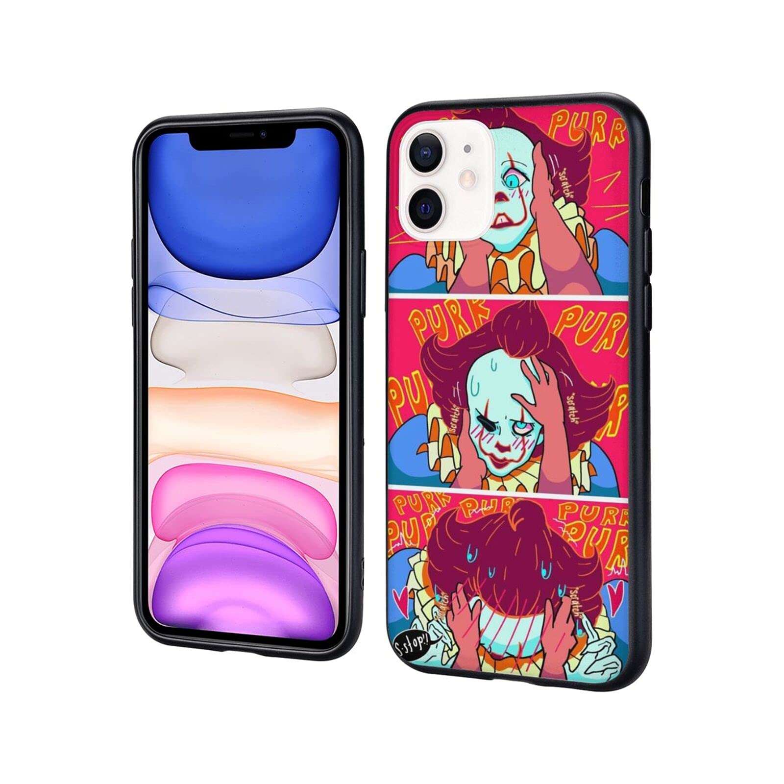 Phone Case Horror Movies Comics Anime Manga Soft,Protection Shockproof Water-Resistance Cover Non-Slip Liquid Silicone Gel Rubber Shell Full Cover 2