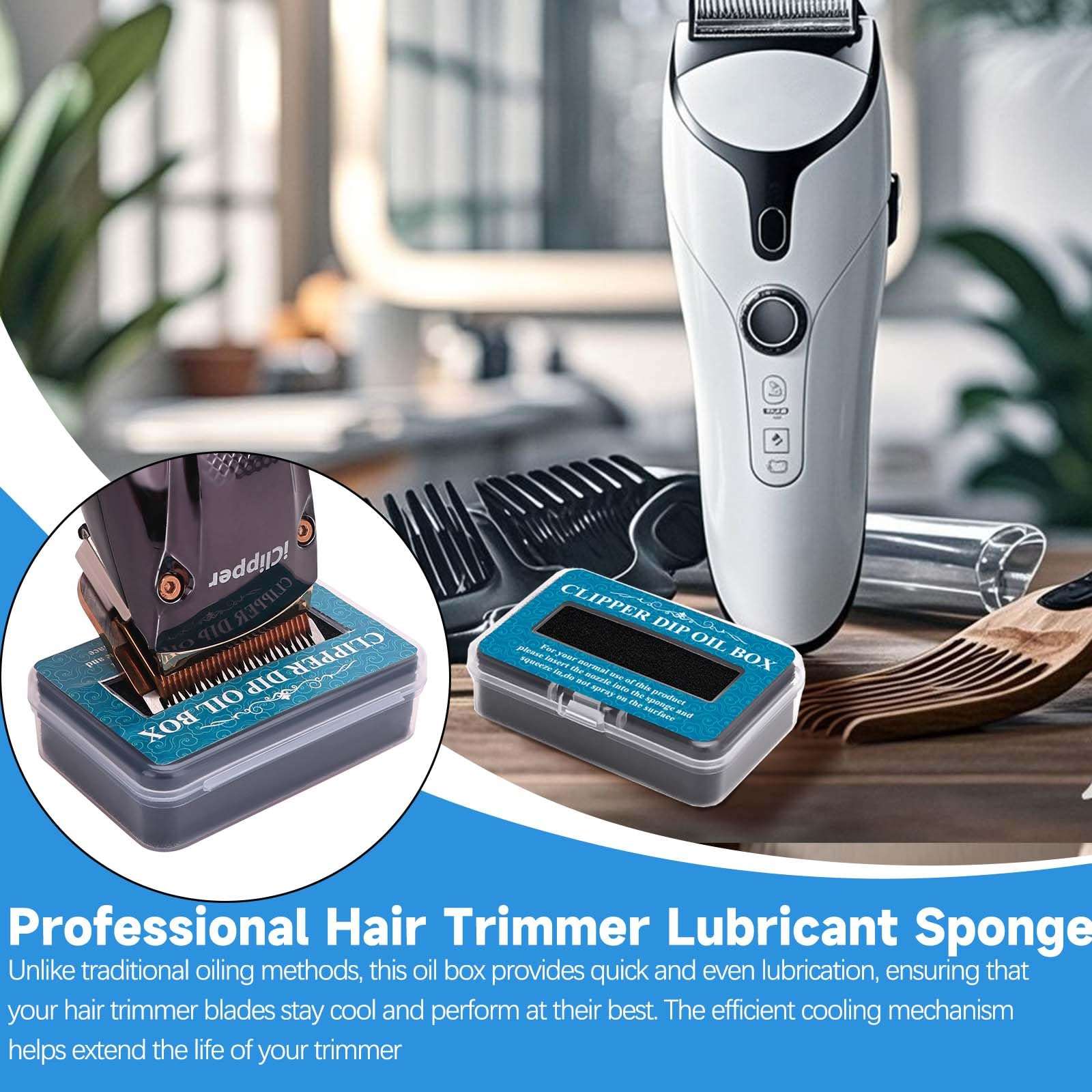 2Pcs Electric Shaver Oil Box – Professional Hair Trimmer Lubricant Sponge for Home, Salon & Barber Use – Portable Clipper Dip Oil Box for Hair Styling 3
