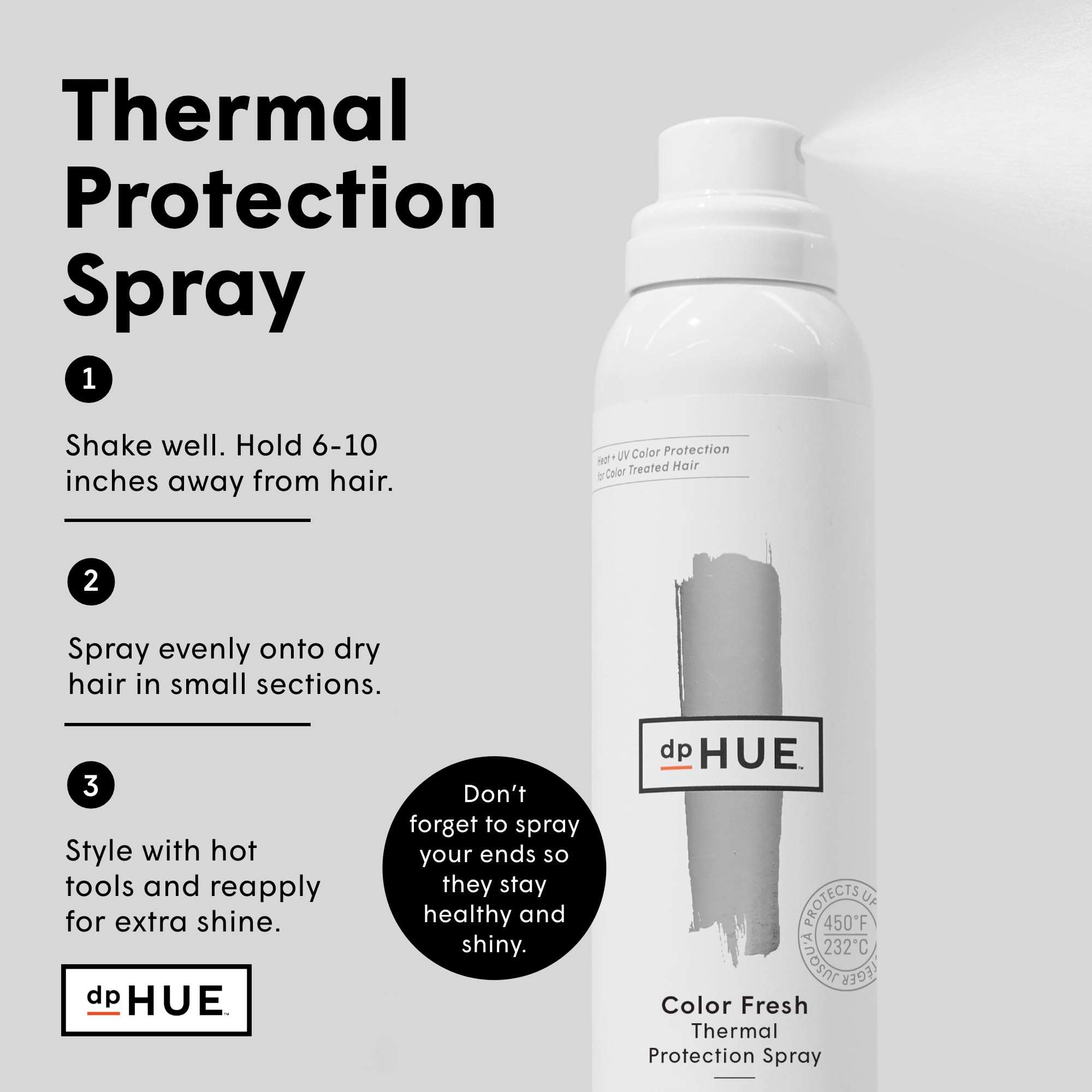 dpHUE Color Fresh Blow Dry Creme (5 oz) + Color Fresh Thermal Protection Spray (5 oz) - For All Hair Types - Color Safe 5