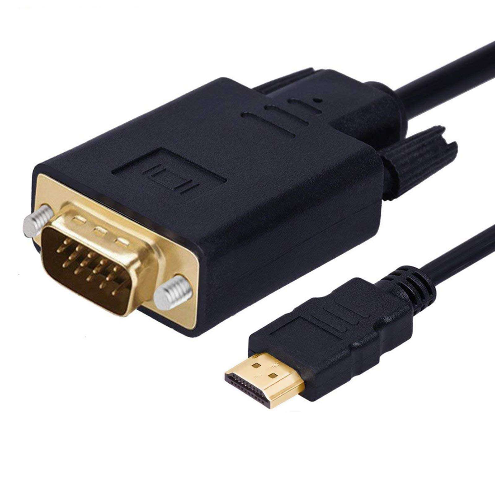 Wonlyus HDMI to VGA Cable Gold-Plated 1080P HDMI Male to VGA Male Active Video Adapter Converter Cord (6 Feet/1.8 Meters) 1