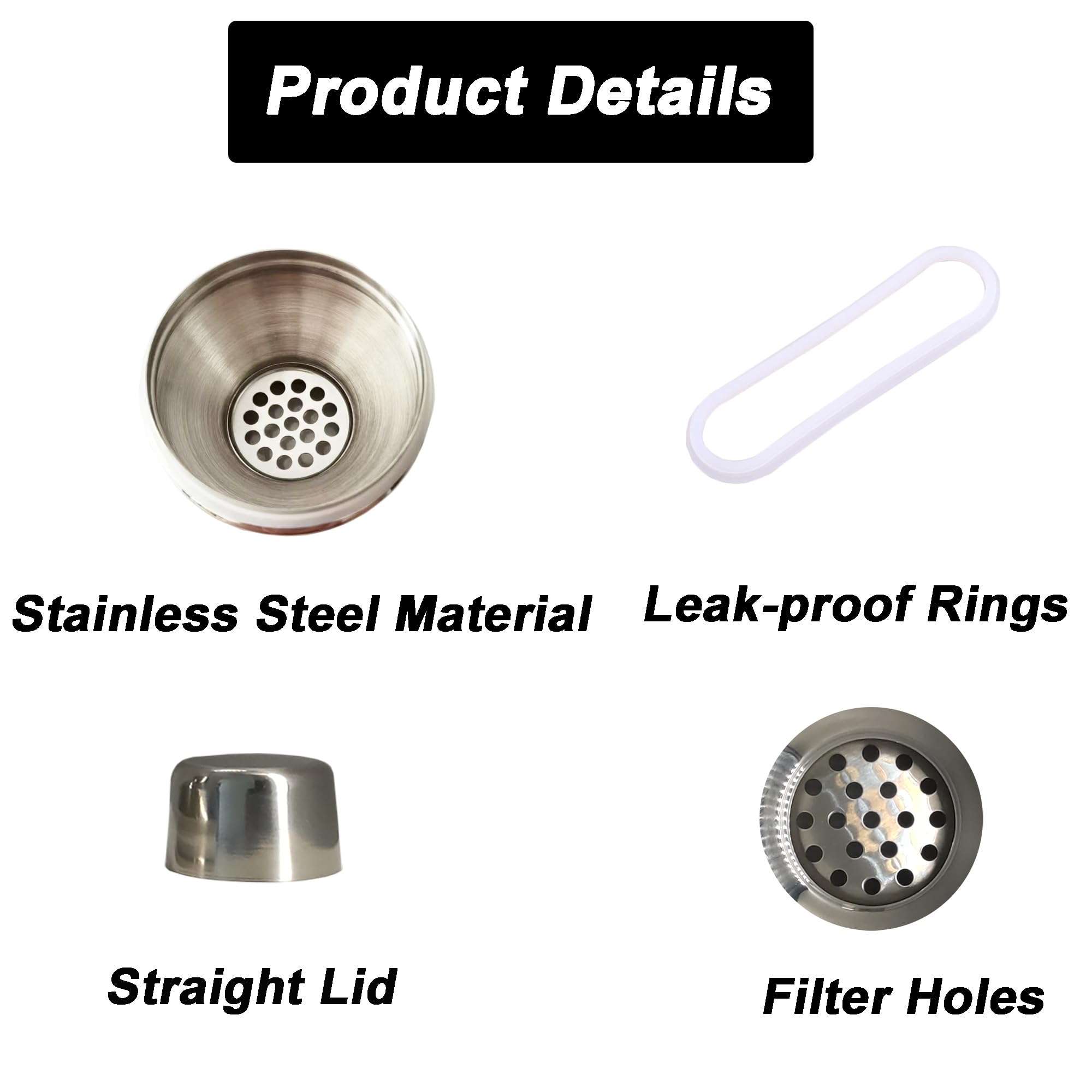 Cocktail Shaker Lid Compatible for Yeti 20oz Lid Cocktail Shaker Lid Stainless Steel Tumbler Lid Replacement Compatible for Most 20 oz Tumblers 6