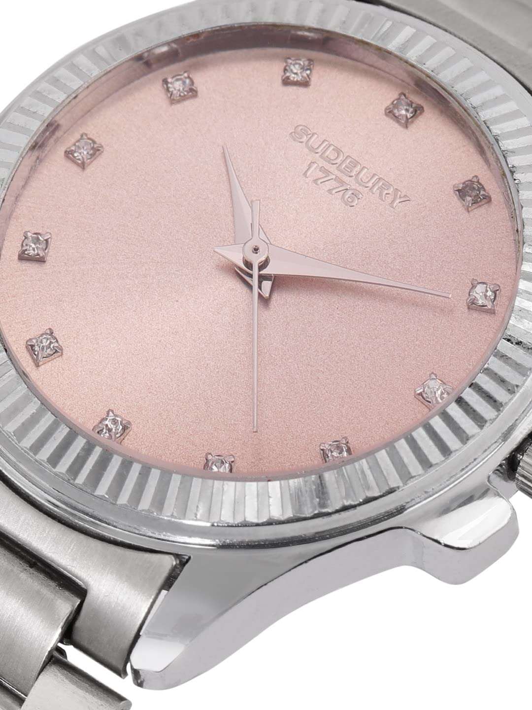 Sudbury 1776 Cocokey Analog Silver Pink Dial Watch for Women - SL-23-SLPK 5