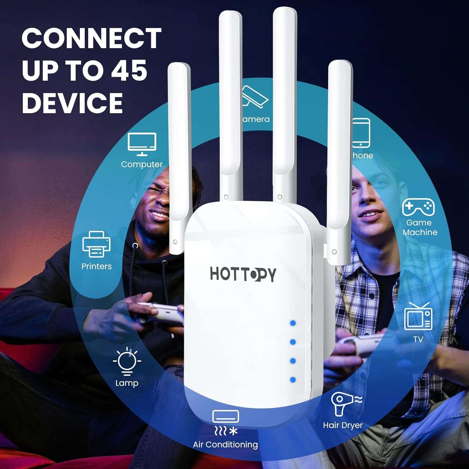 2024 WiFi Extenders Signal Booster for Home – 8200 sq ft Easy Setup WiFi Booster Wireless Router with Plug and Play Design White 5