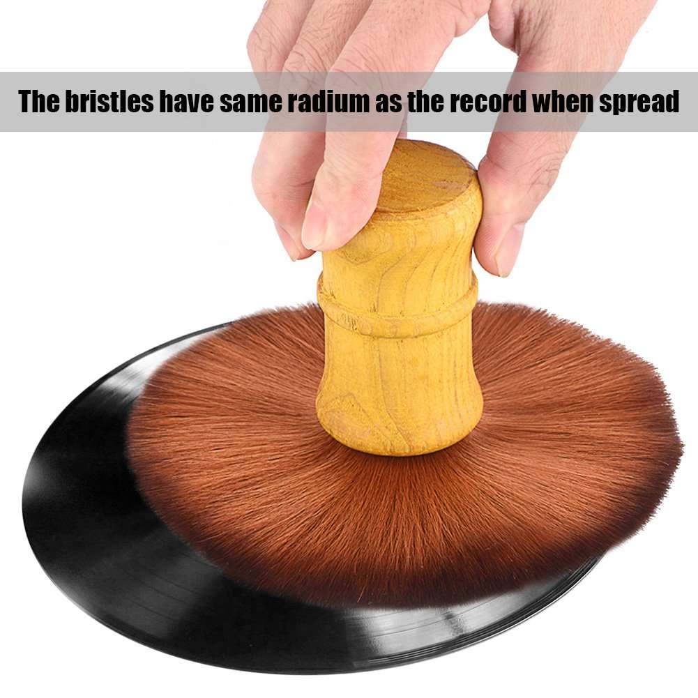 Record Cleaner Brush, Fast Effective Anti-Static Record Dust Remover, Professional Record Cleaner Soft Brush for RecordSoft Brush for Record 4