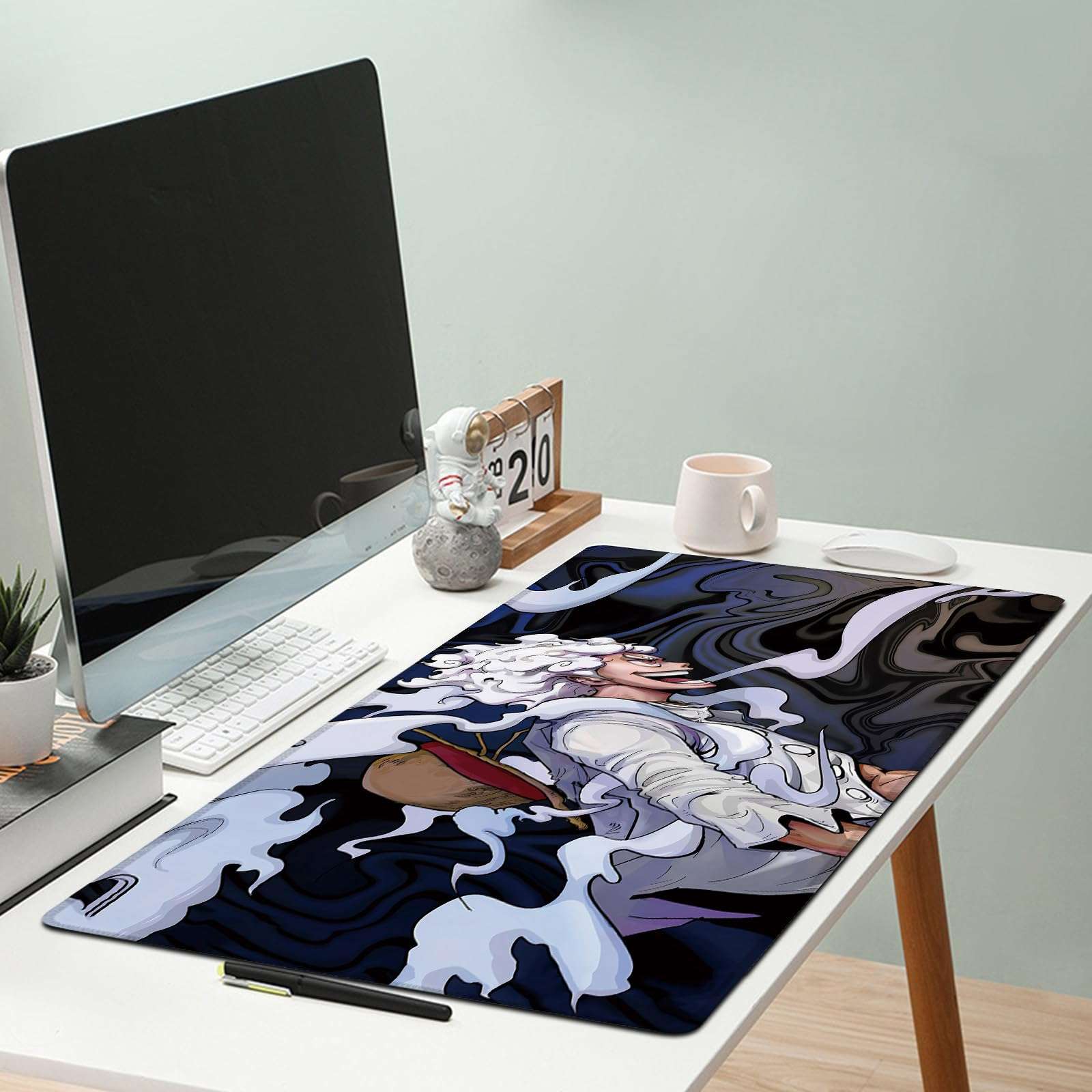 Anime Mouse Pad Gear 5 Luffy HD Print One Piece Mouse Pad Non-Slip Base and Stitched Edge Mouse pad Large Gaming Mouse Pad for Desk 35.5 x 15.7inch 4