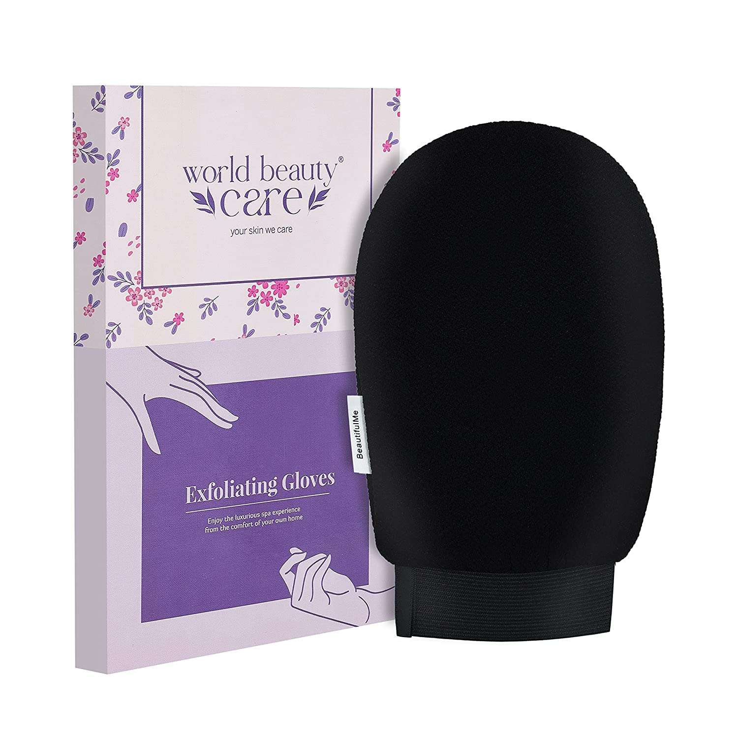 NOBILEA Exfoliating Dead Skin Removal Bath Body Glove Mitt, Deep Clean Exfoliating Tool to Remove Dead Skin and Dirt, Home Spa Exfoliating Gloves (Pack of 1) (Black) 1