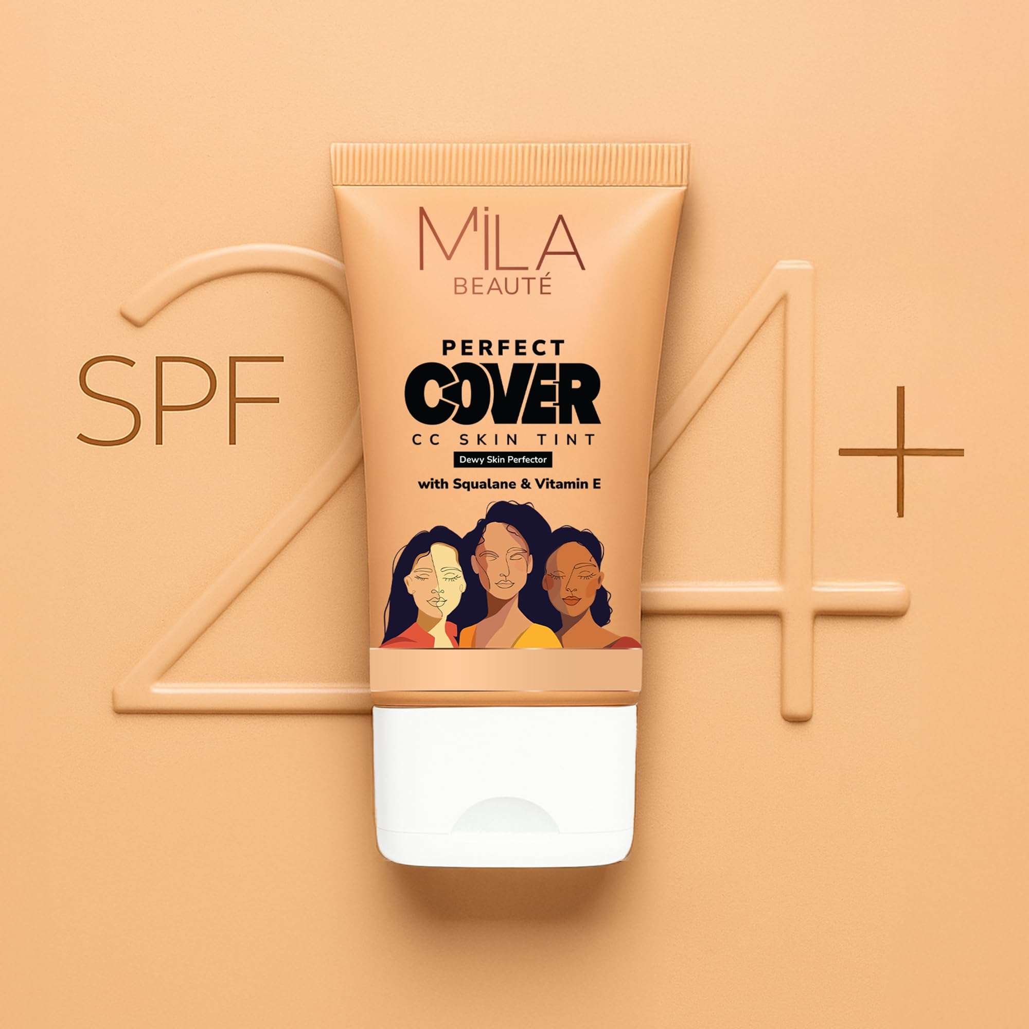Mila Beauté Perfect Cover Cc Cream With Spf 24+ I Light Makeup With Natural Coverage & Dewy Finish I Skin Tint With Squalene I Hydrate & Brighten Skin |conceal Dark Spots (25ml, Butter Cookie) 6