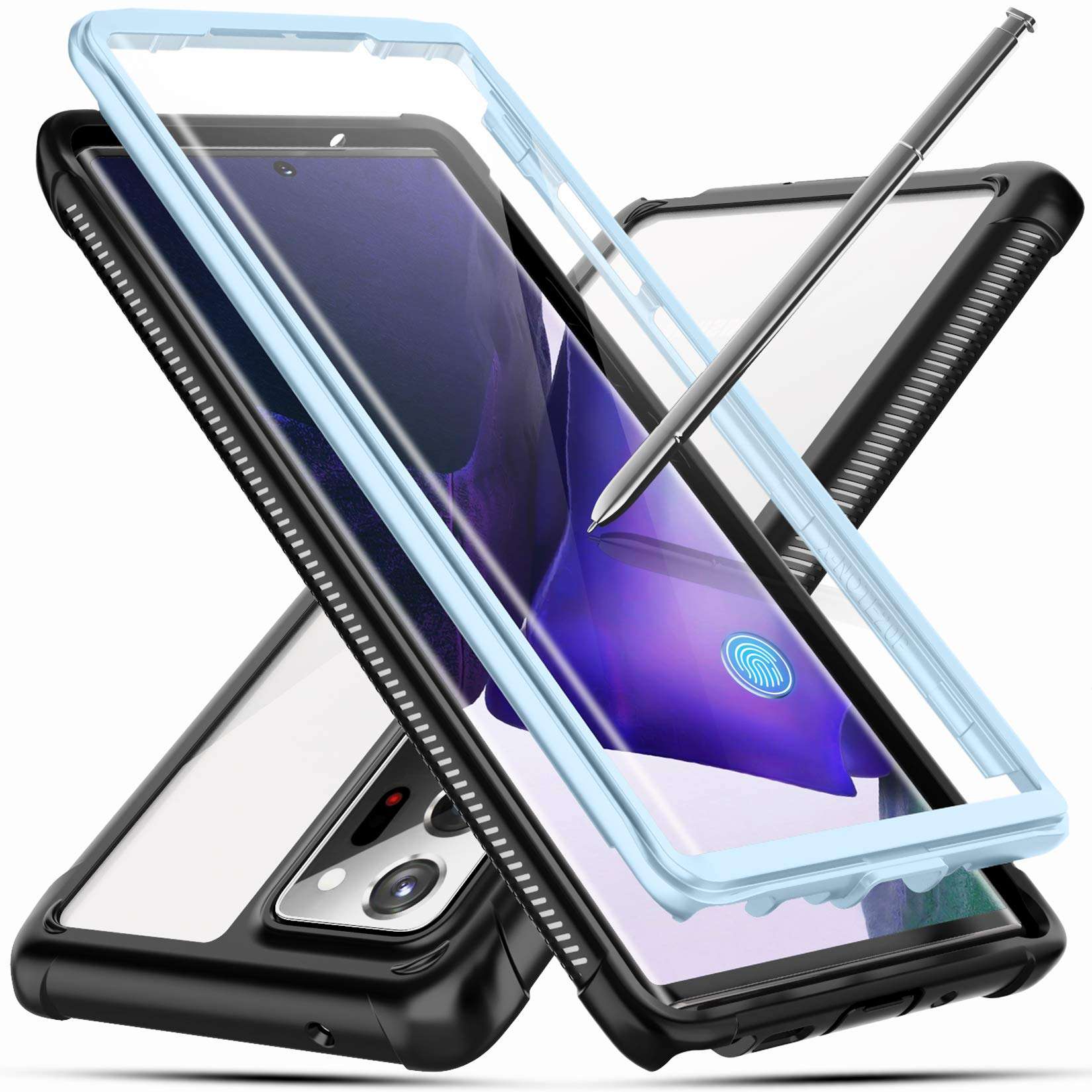 Temdan for Samsung Galaxy Note 20 Ultra Case, Built-in Screen Protector Full Body Heavy Duty Shockproof Case Support Wireless Charging for Samsung Galaxy Note 20 Ultra 6.9 inch 2020(Blue/Black) 1