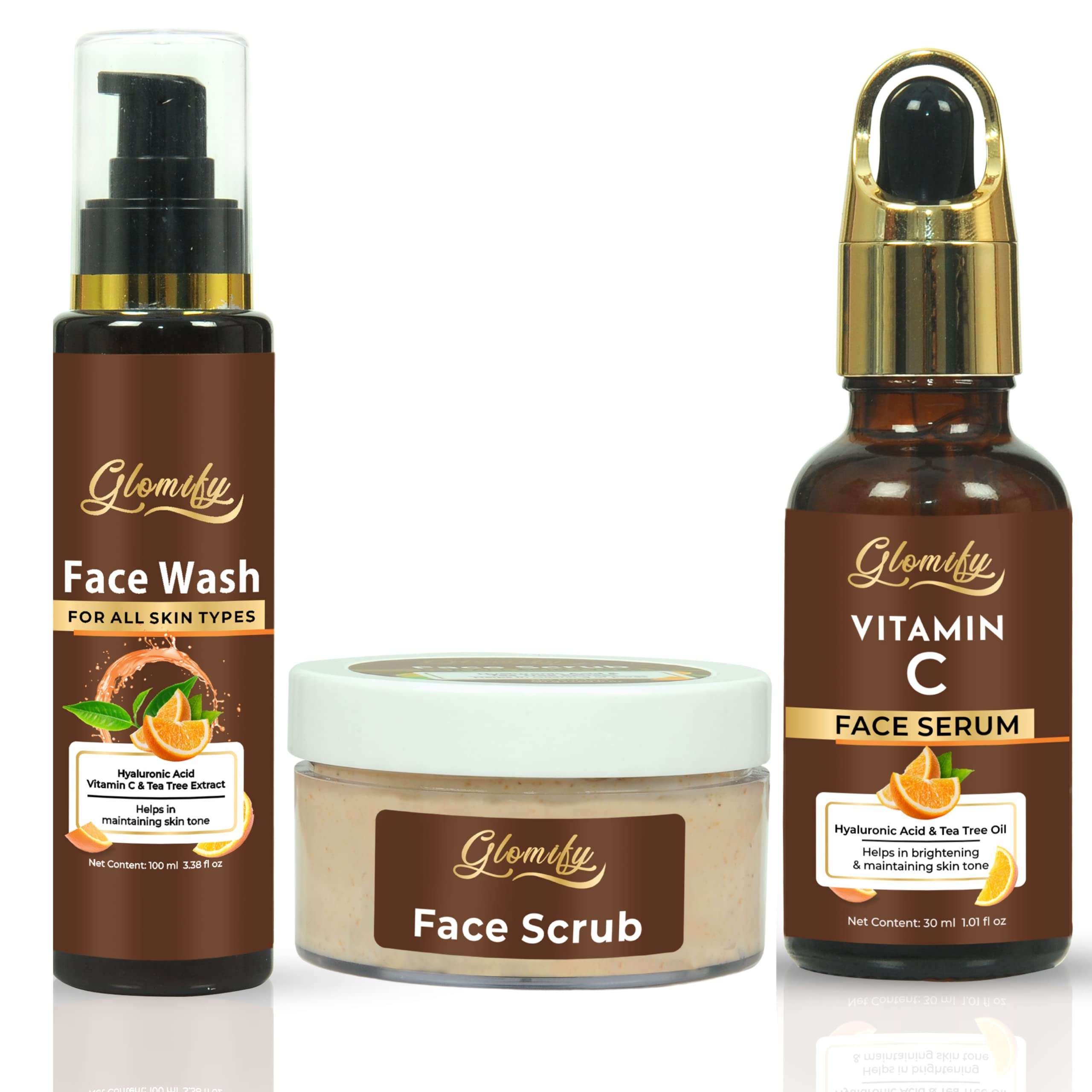 Face Serum &Scrub &Wash Pack of 3 1