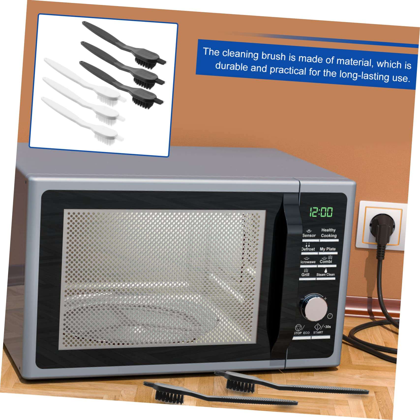 HOLIDYOYO 10pcs Kitchen Cleaning Brush Set Dish Scrubber for Kitchen Gadget Black Bristle Brush 6