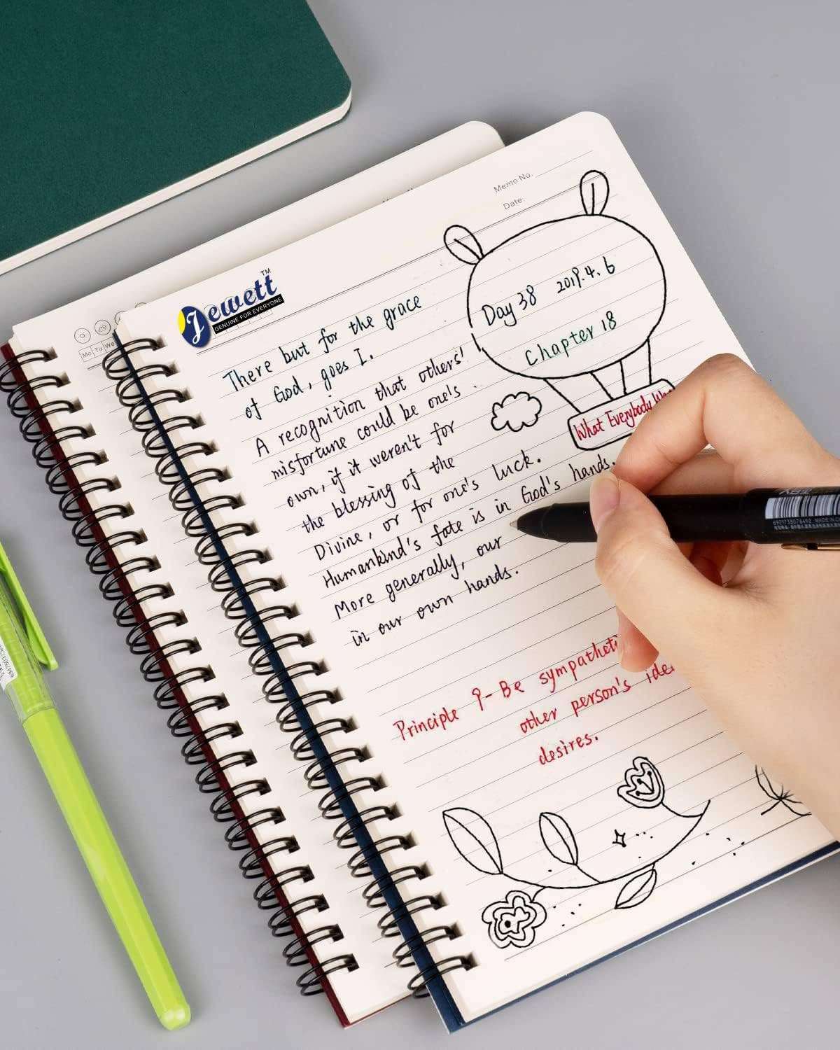 JEWETT Spiral Notebook, A5 Size-200 Pages, Ruled Lined Spiral Bound Notebook, Diary, College Ruled Journals for Work, Study, Notes Taking, Gifts Multicolor Pack of (Pack of 30) 4